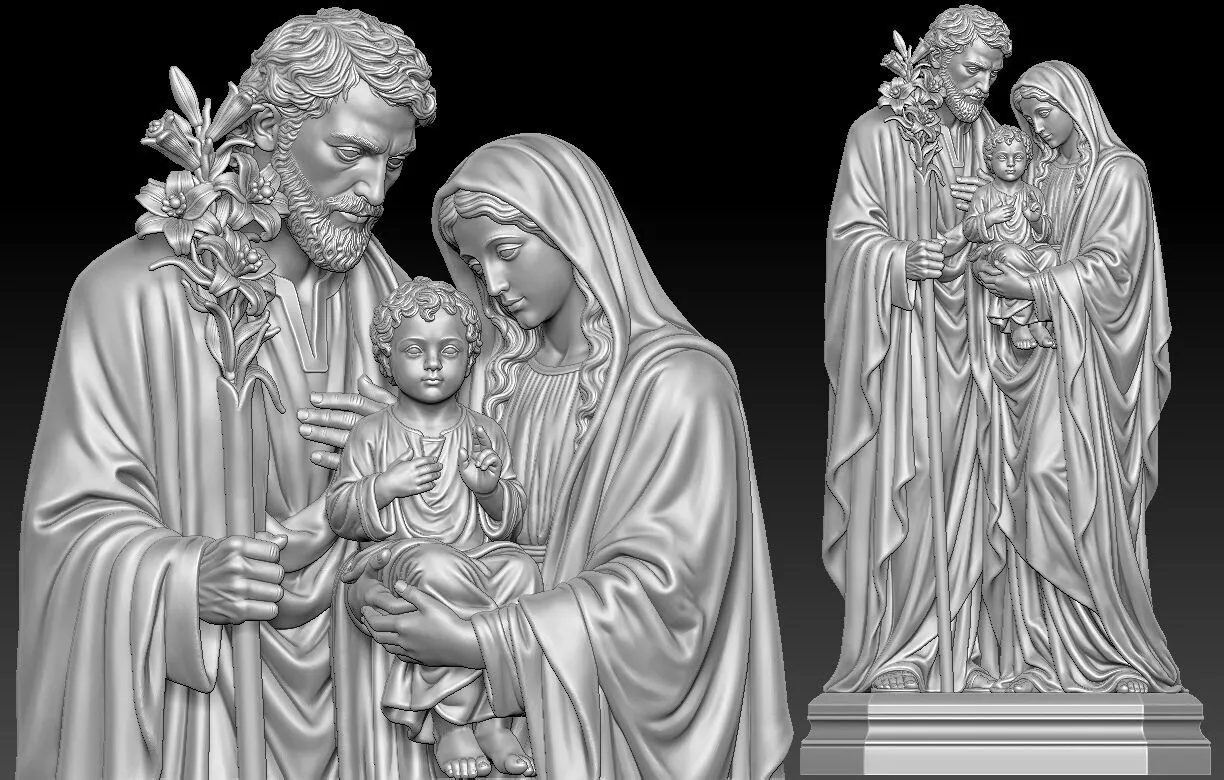Holy Family Statue 3D print model
