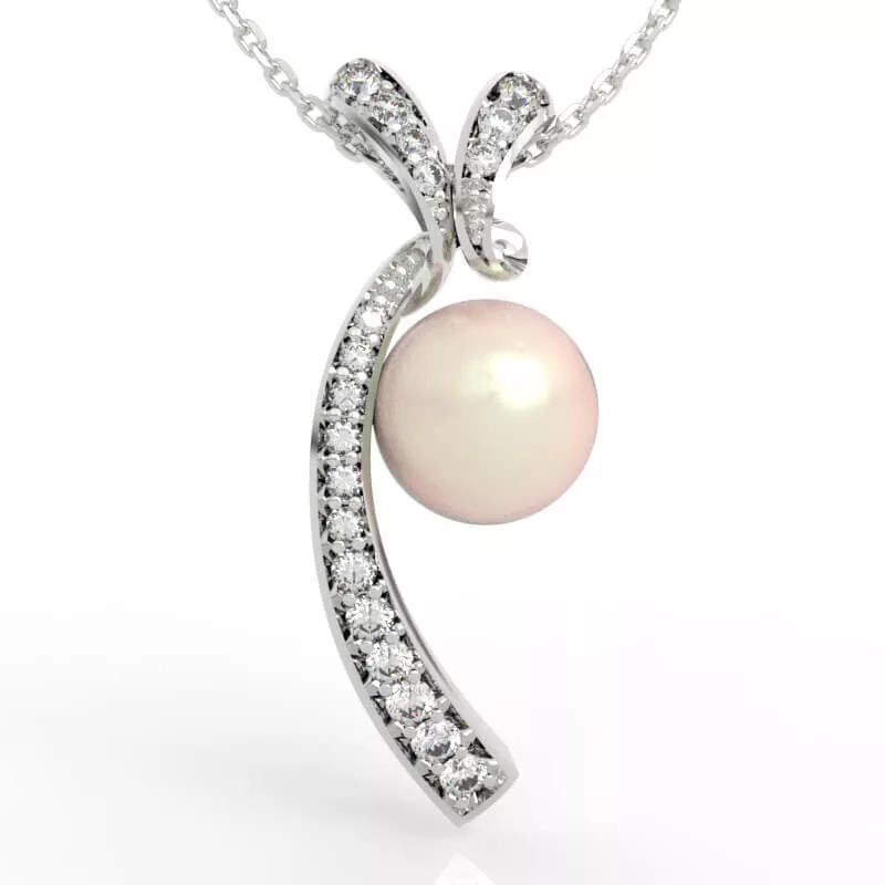 Curved Bypass Pearl Pendant 3D print model