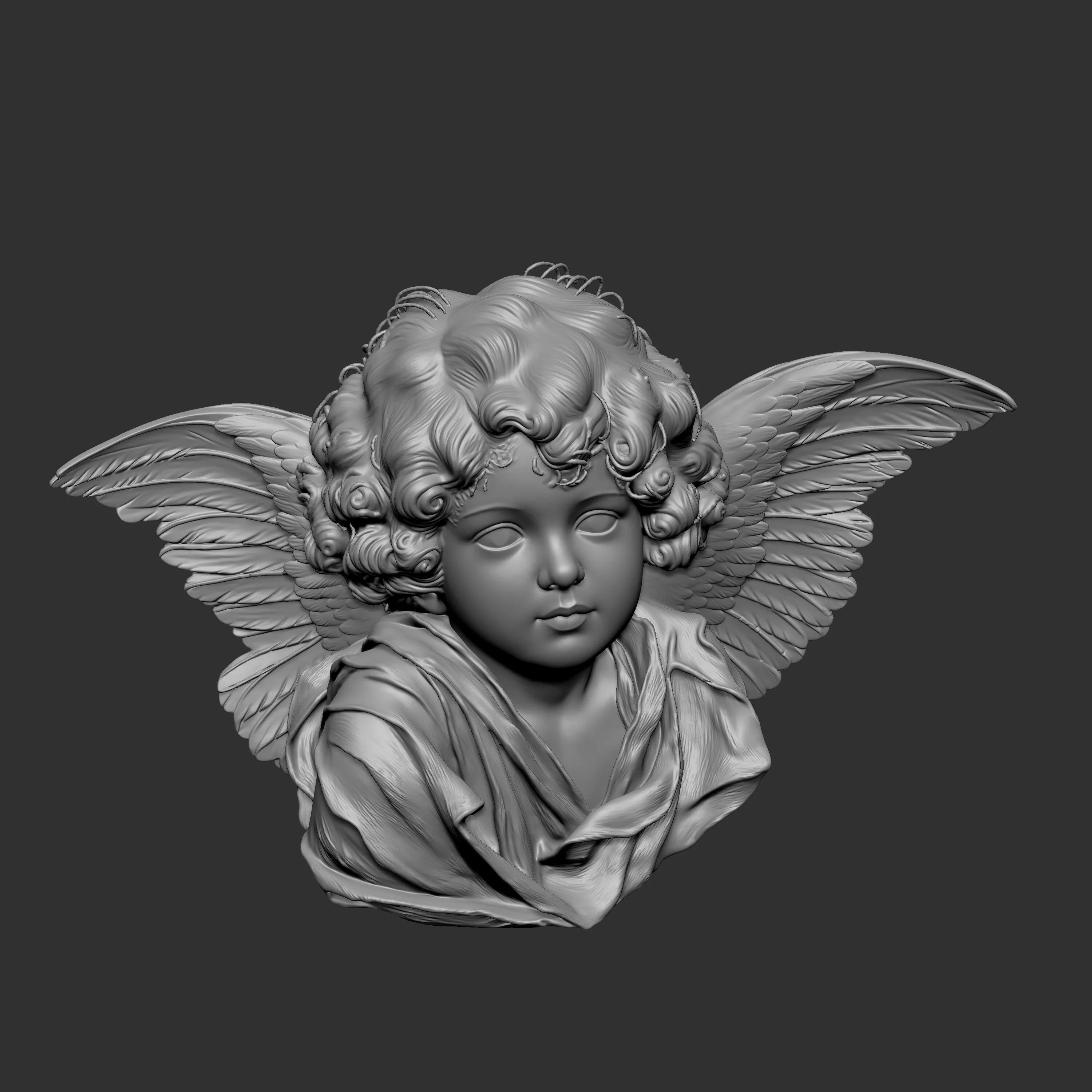 praying baby angel statue 3D print model