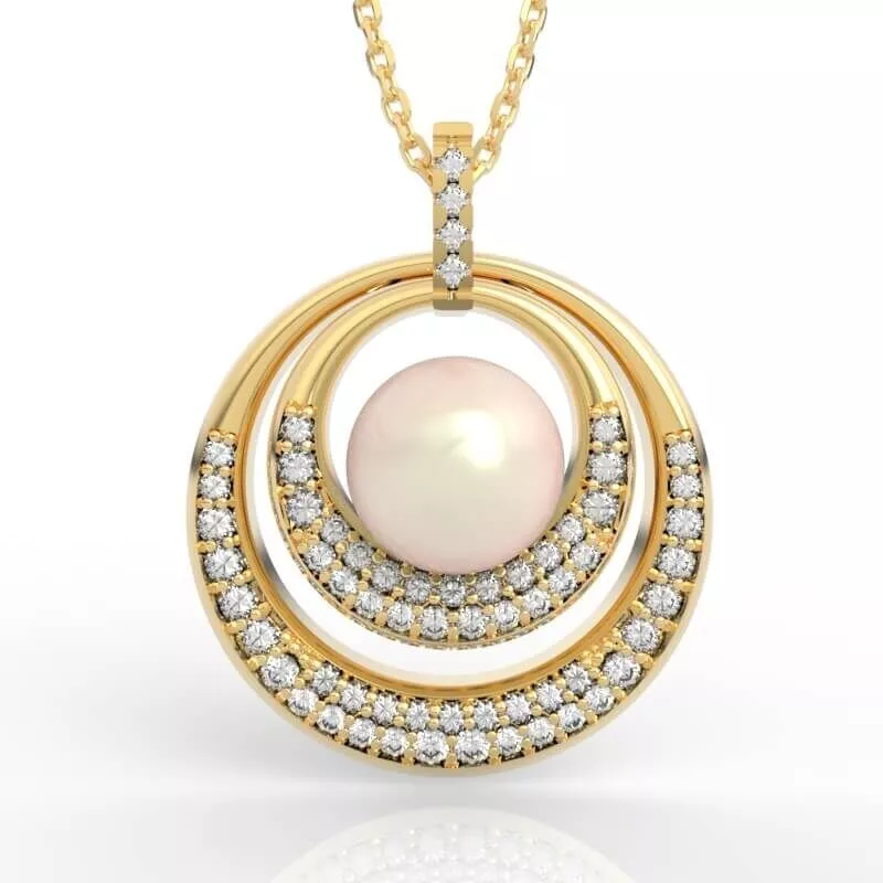Concentric Circle Pearl Pendant 3D print model
