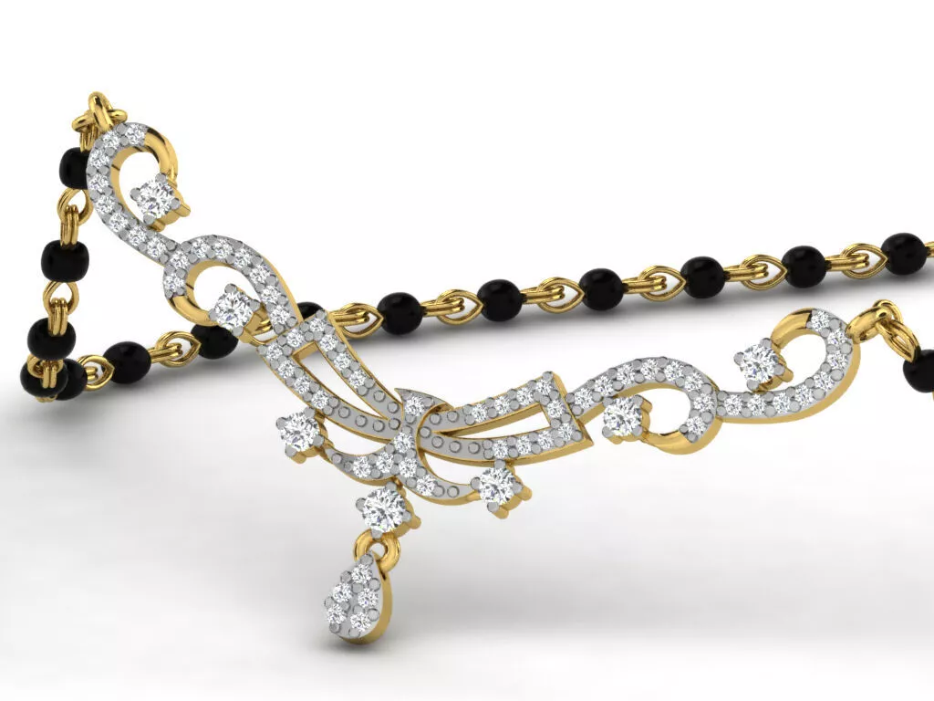 SILVER AND GOLD MANGALSUTRA 3D print model