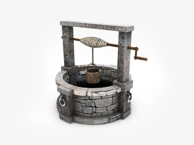 Old stone well model Low-poly 3D model