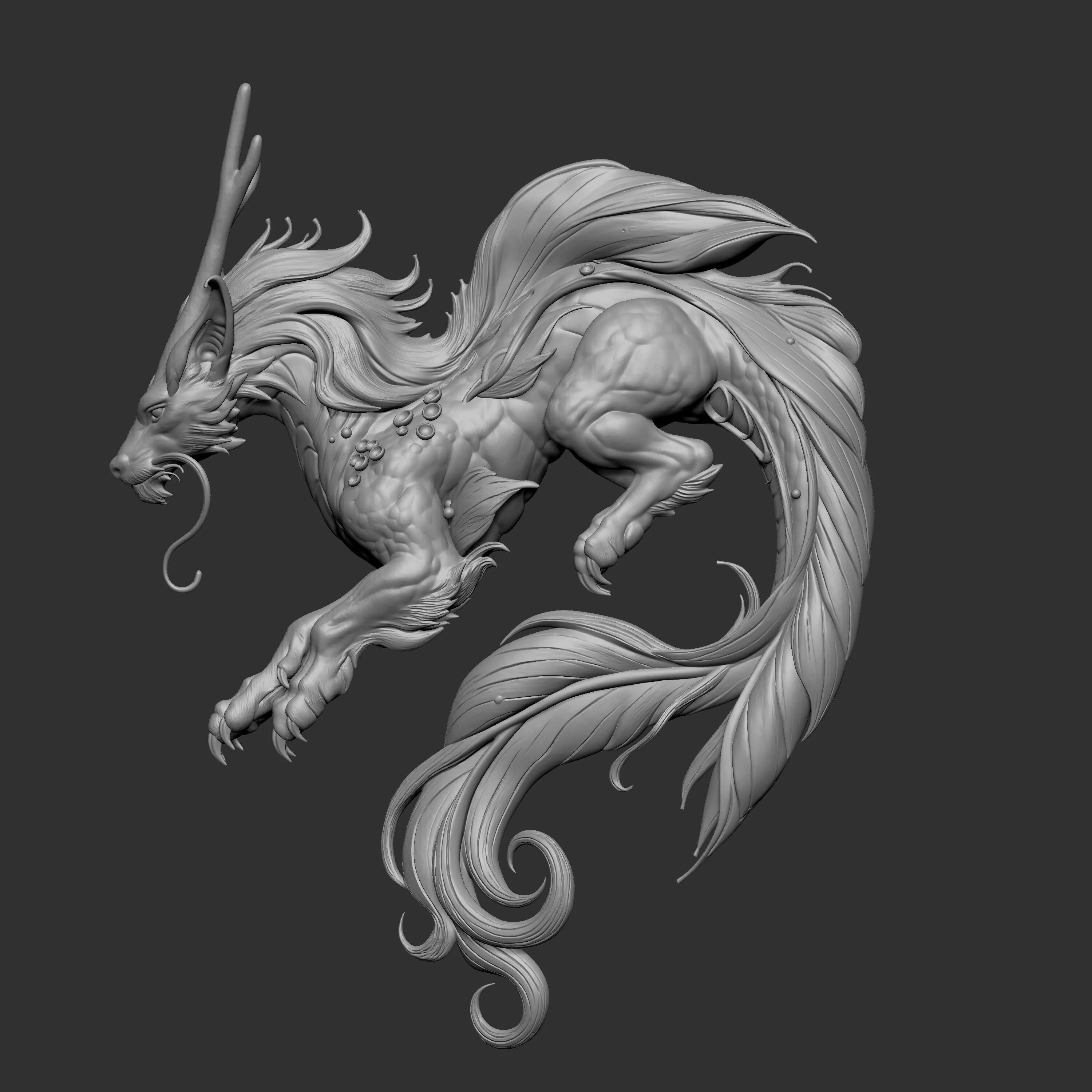digital sculpture represents a Nian 3D print model