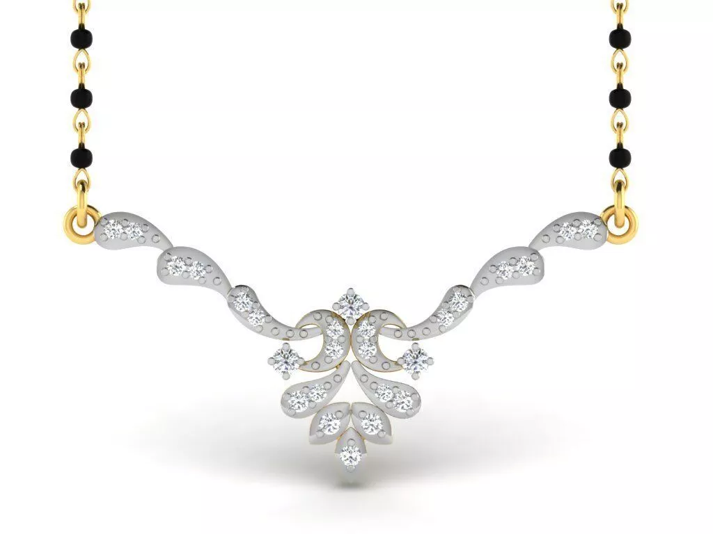 SILVER AND GOLD MANGALSUTRA 3D print model
