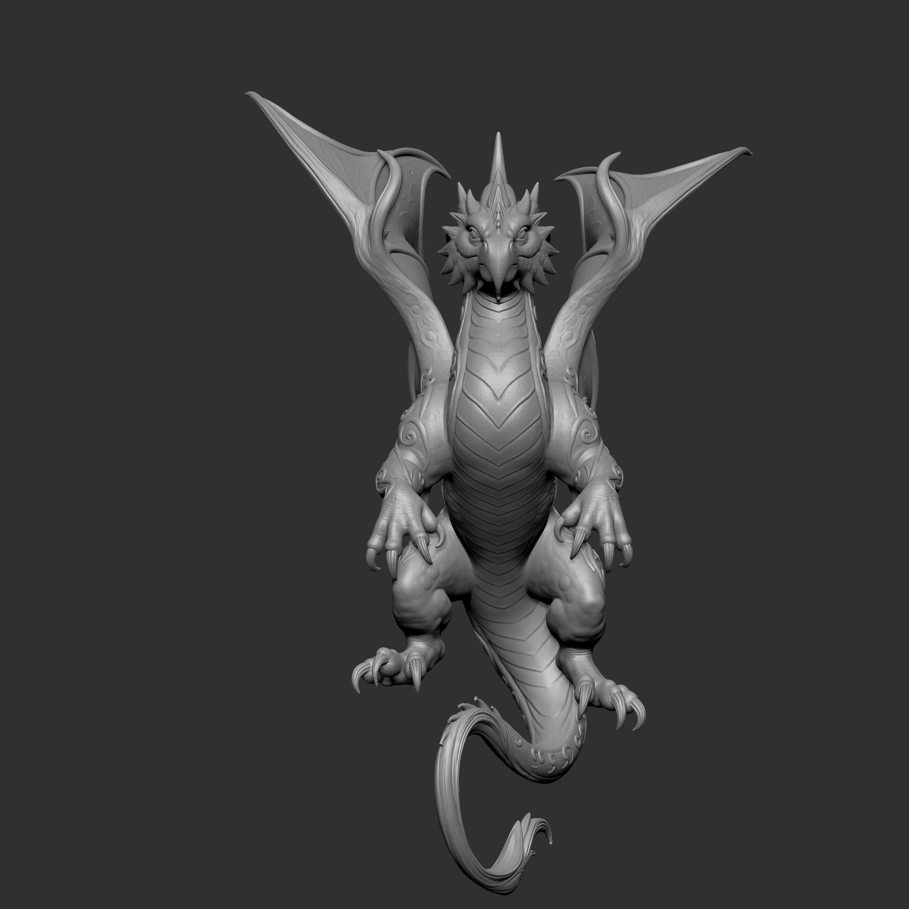 fantasy dragon sculpture 3D print model