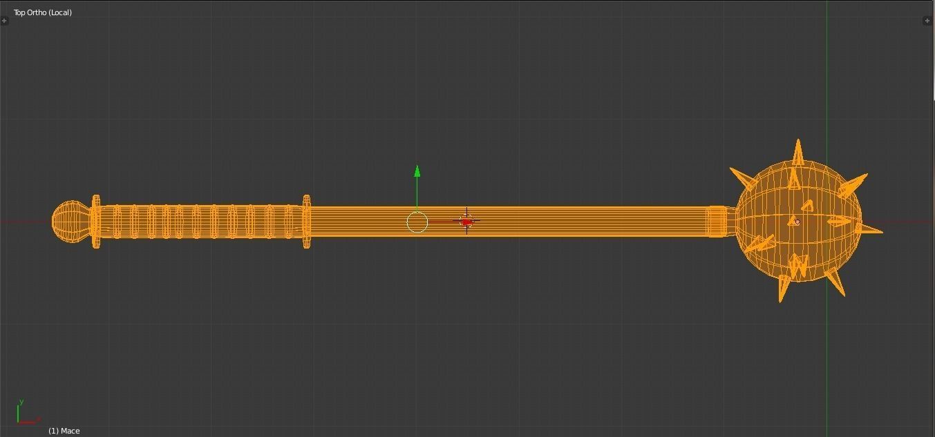 Morning Star Mace Free low-poly 3D model_5