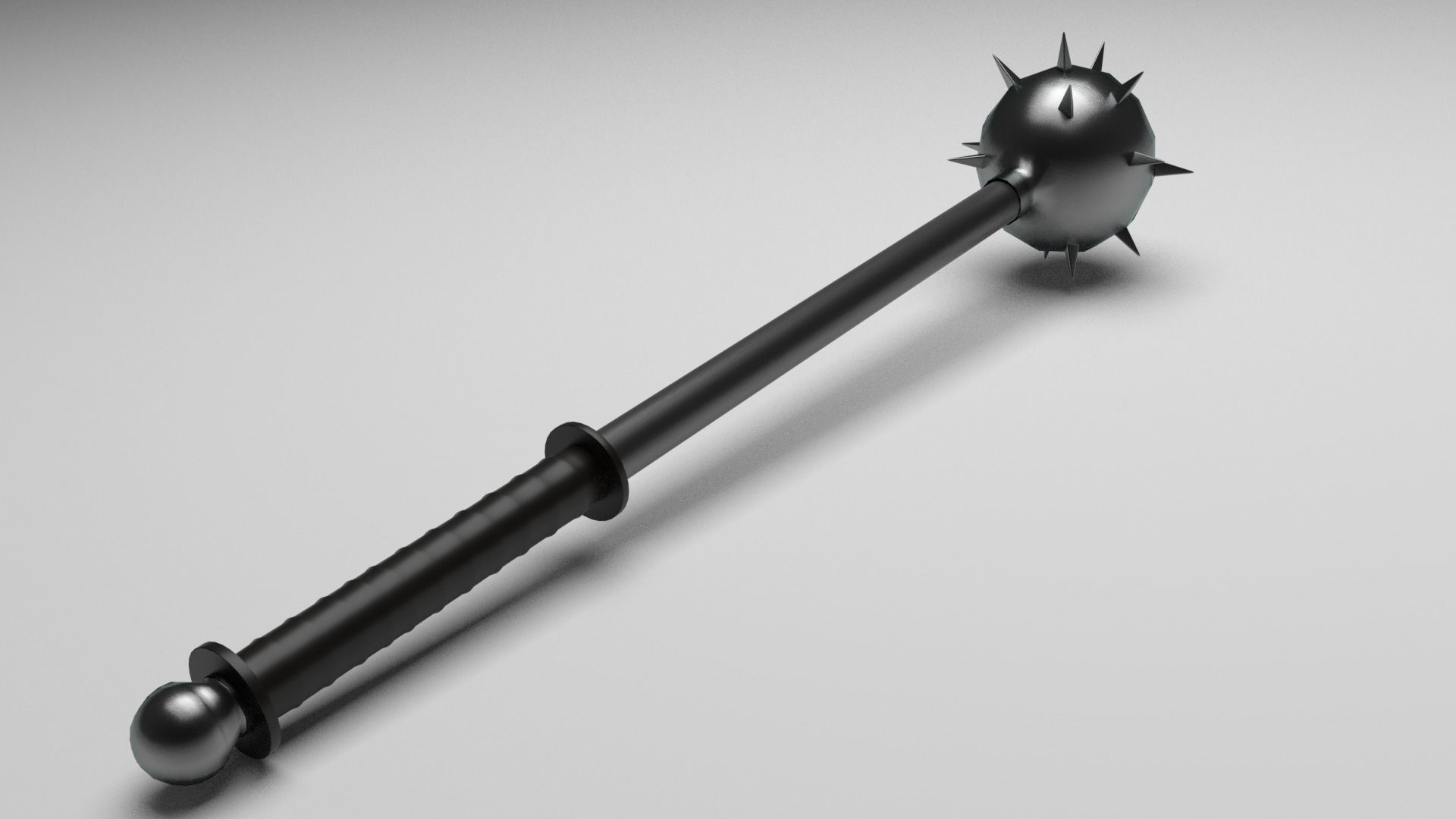 Morning Star Mace Free low-poly 3D model_0