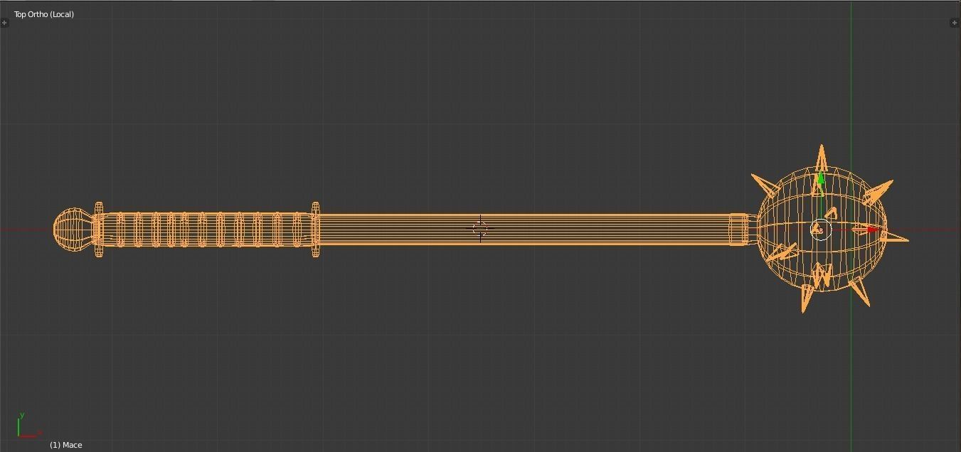 Morning Star Mace Free low-poly 3D model_6