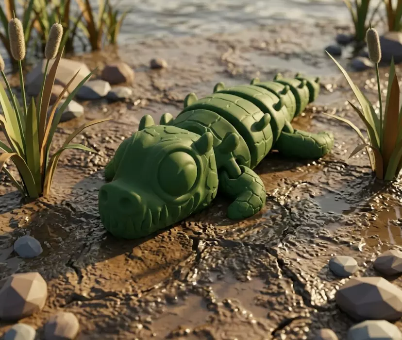 Articulated Crocodile 3D print model