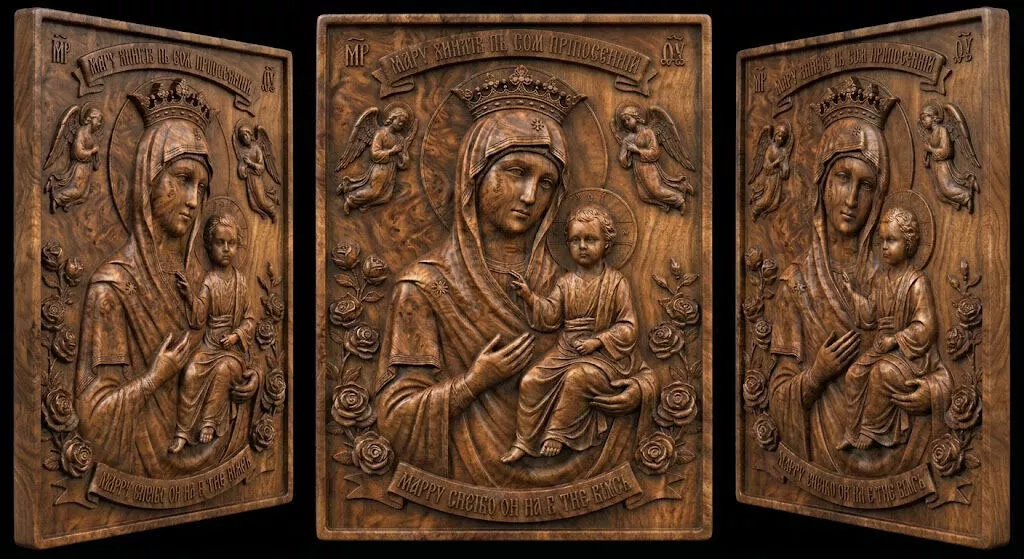 Virgin Mary and the Miracle of the Roses Relief 3D print model