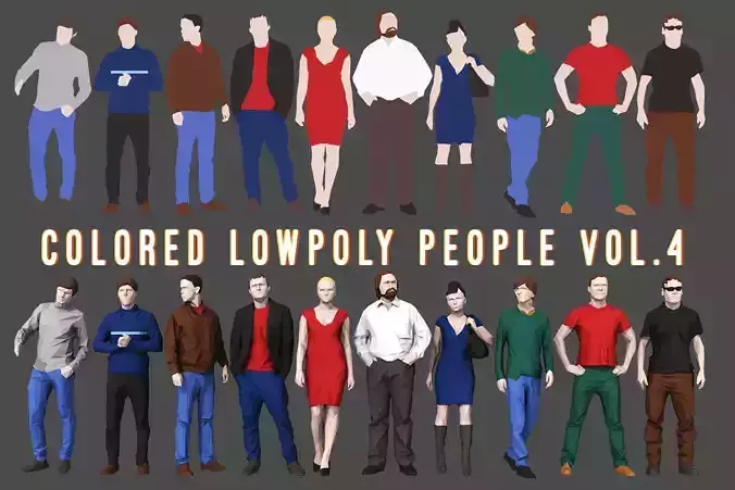 Colored Lowpoly People
