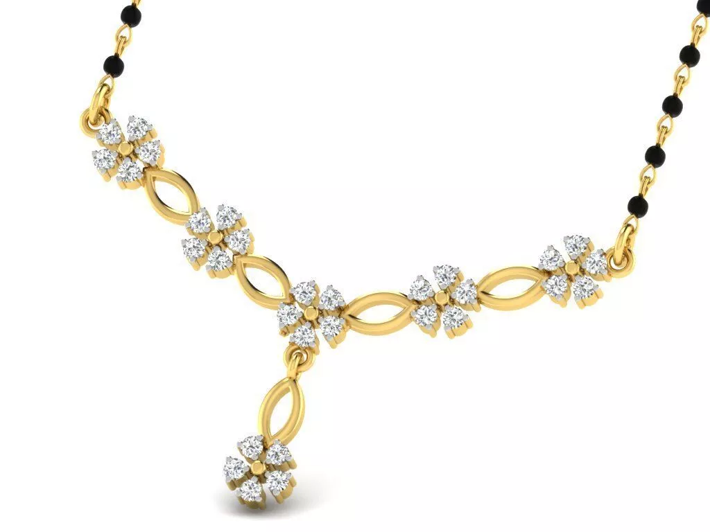 SILVER AND GOLD MANGALSUTRA 3D print model