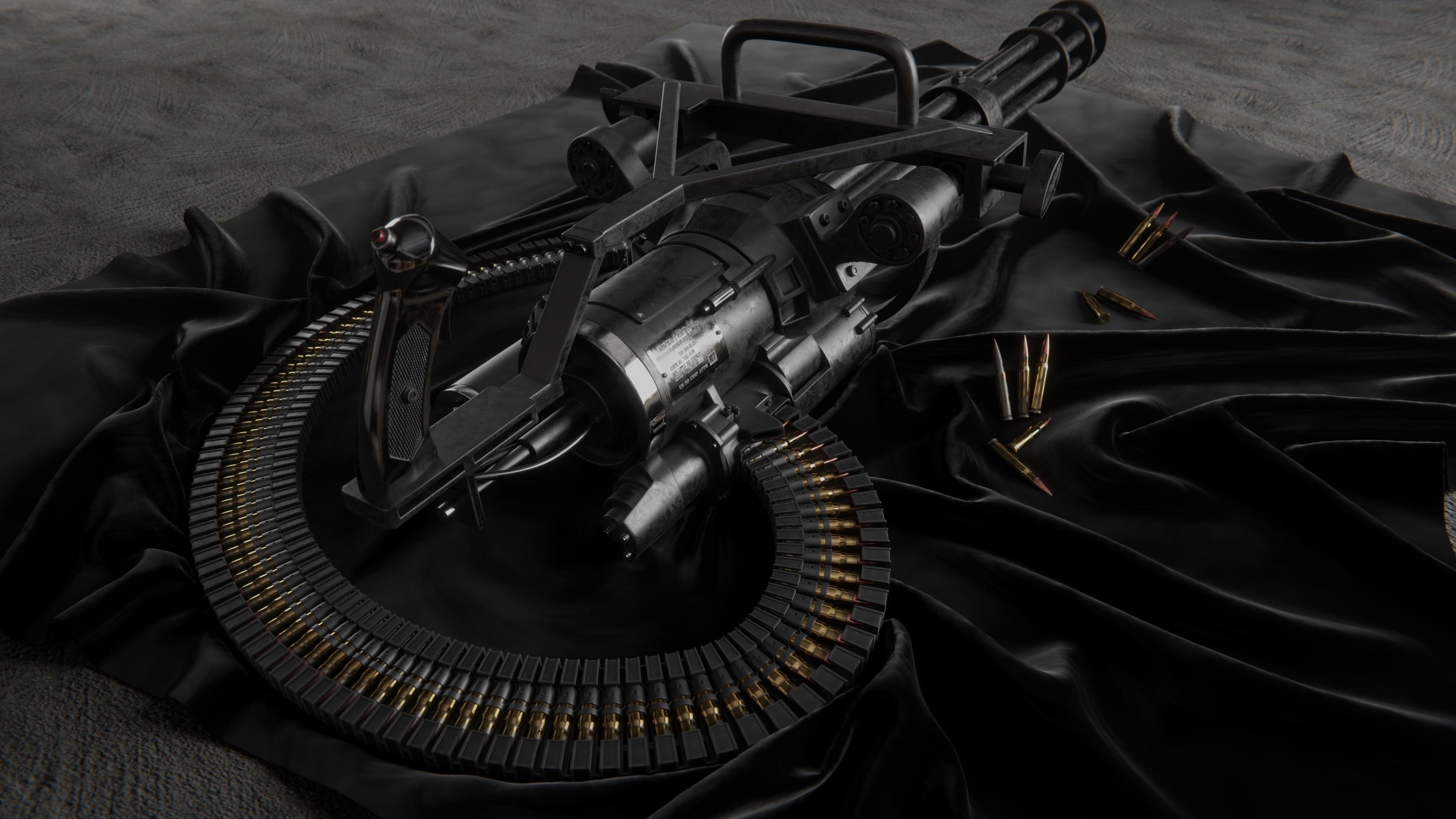 M134 Minigun Low-poly 3D model_0