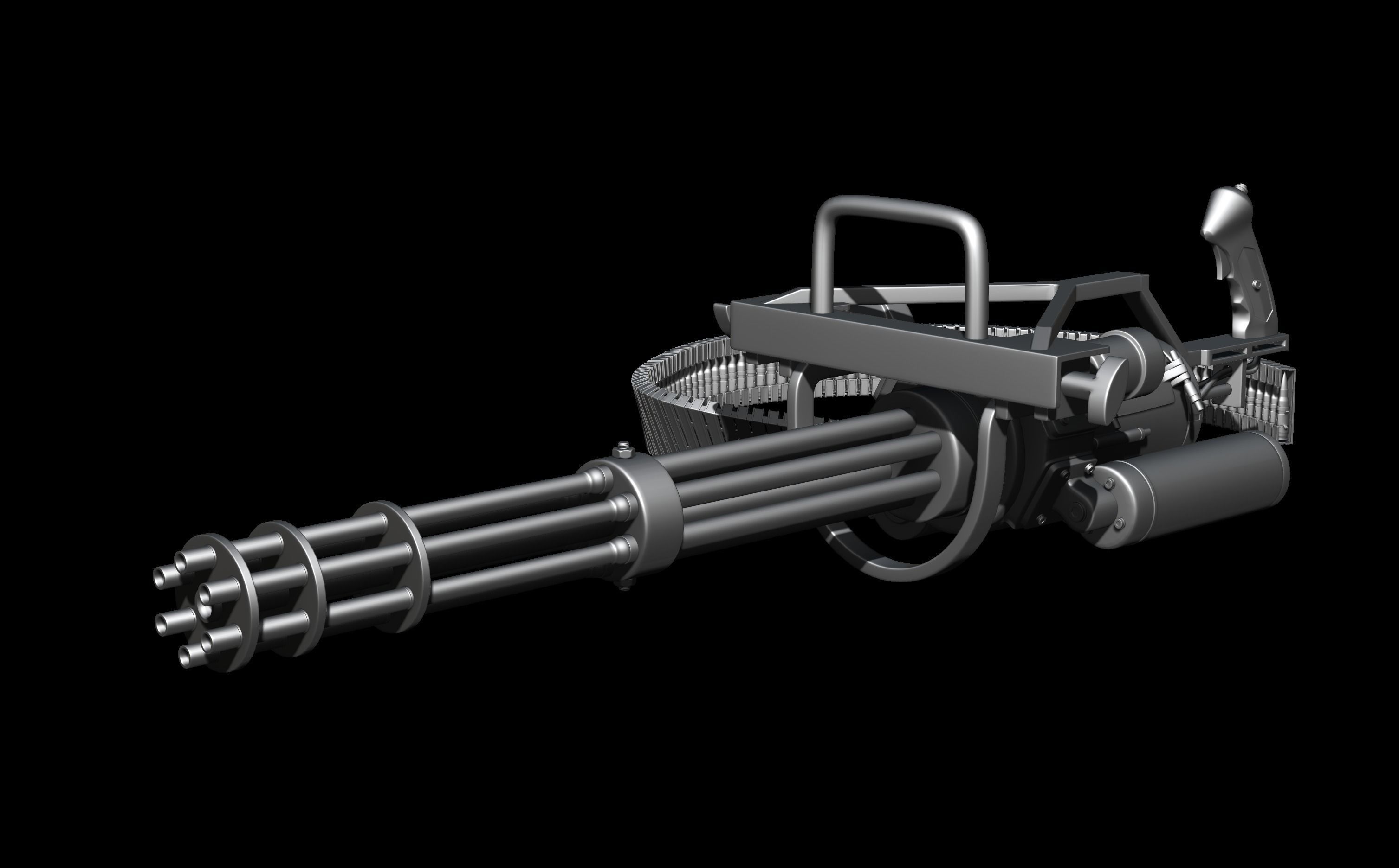 M134 Minigun Low-poly 3D model_5