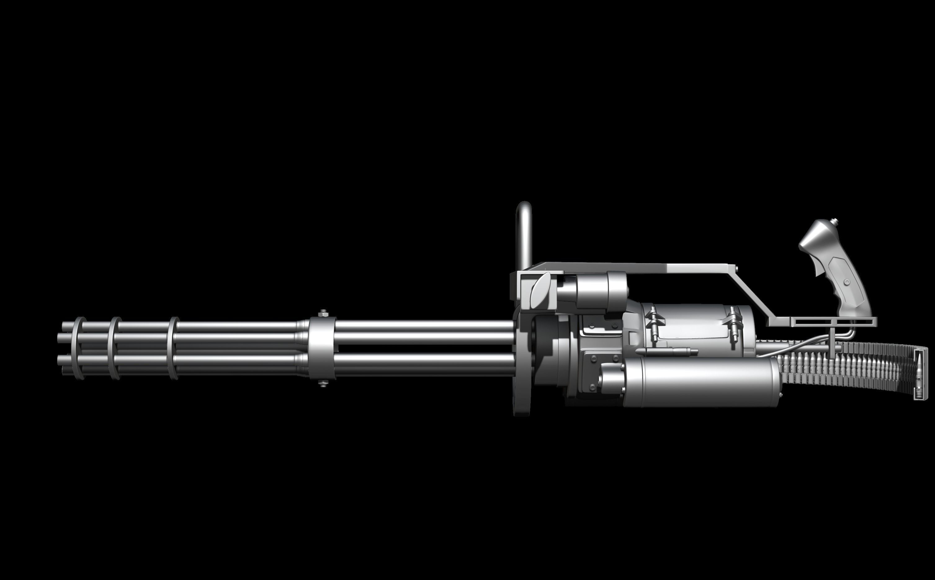 M134 Minigun Low-poly 3D model_8