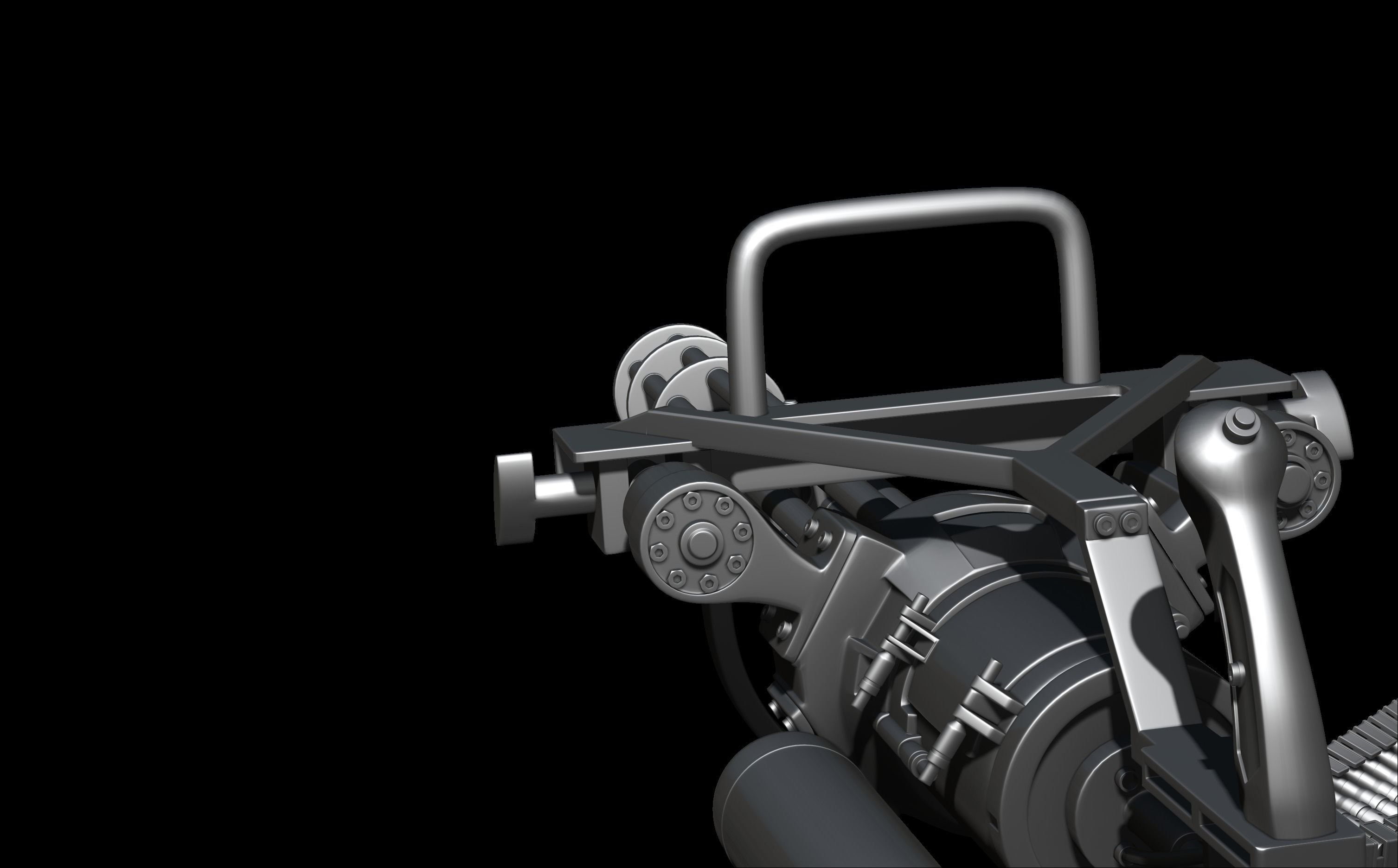 M134 Minigun Low-poly 3D model_7
