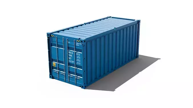 20 Foot shipping container with interior blue