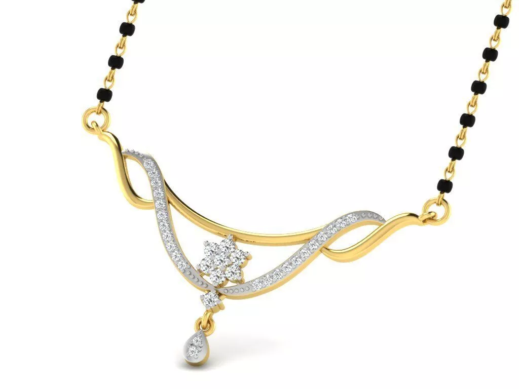SILVER AND GOLD MANGALSUTRA 3D print model