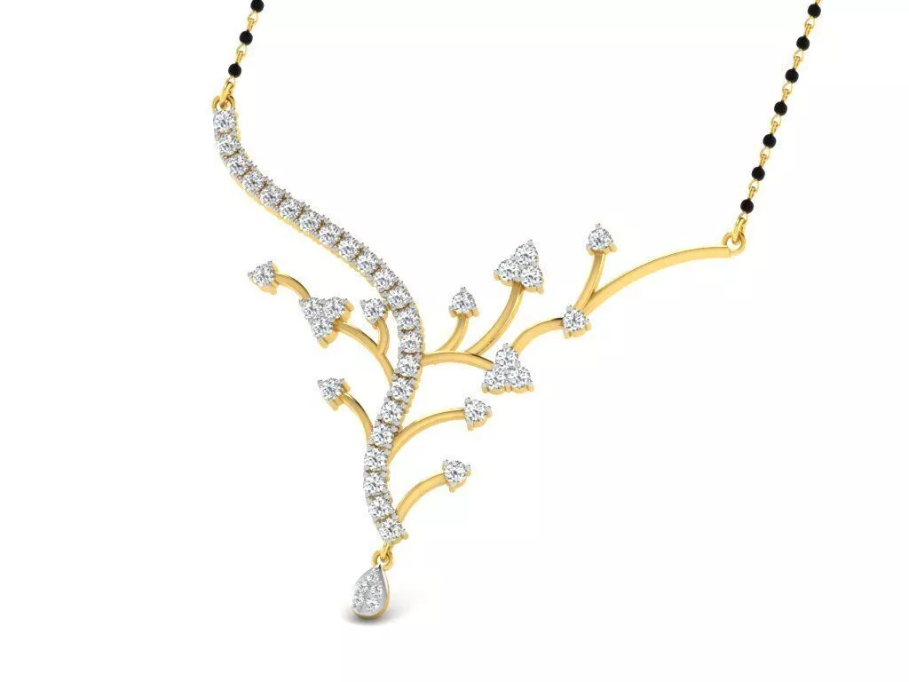 SILVER AND GOLD MANGALSUTRA 3D print model