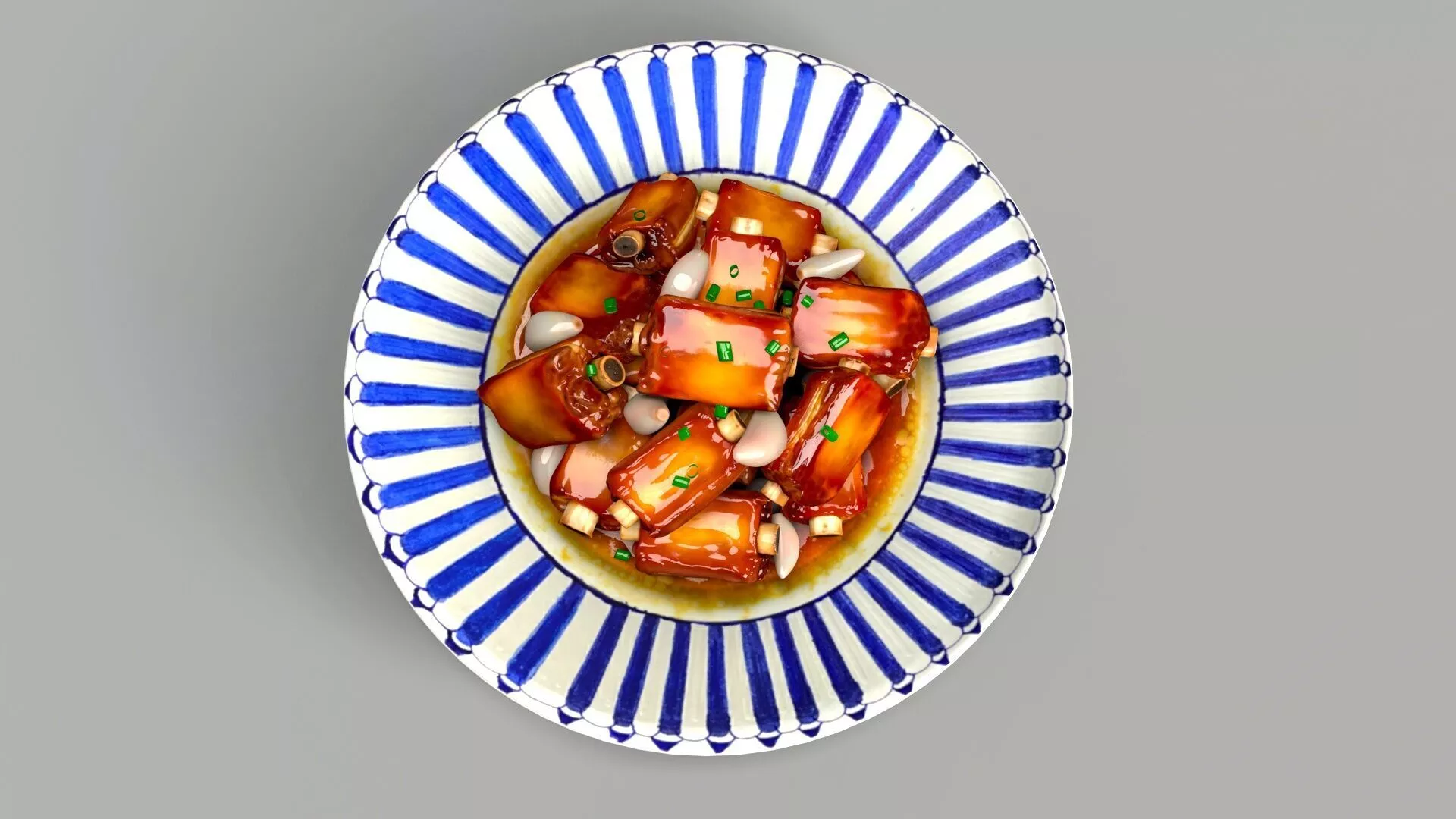 Braised Spare Ribs Low-poly 3D model