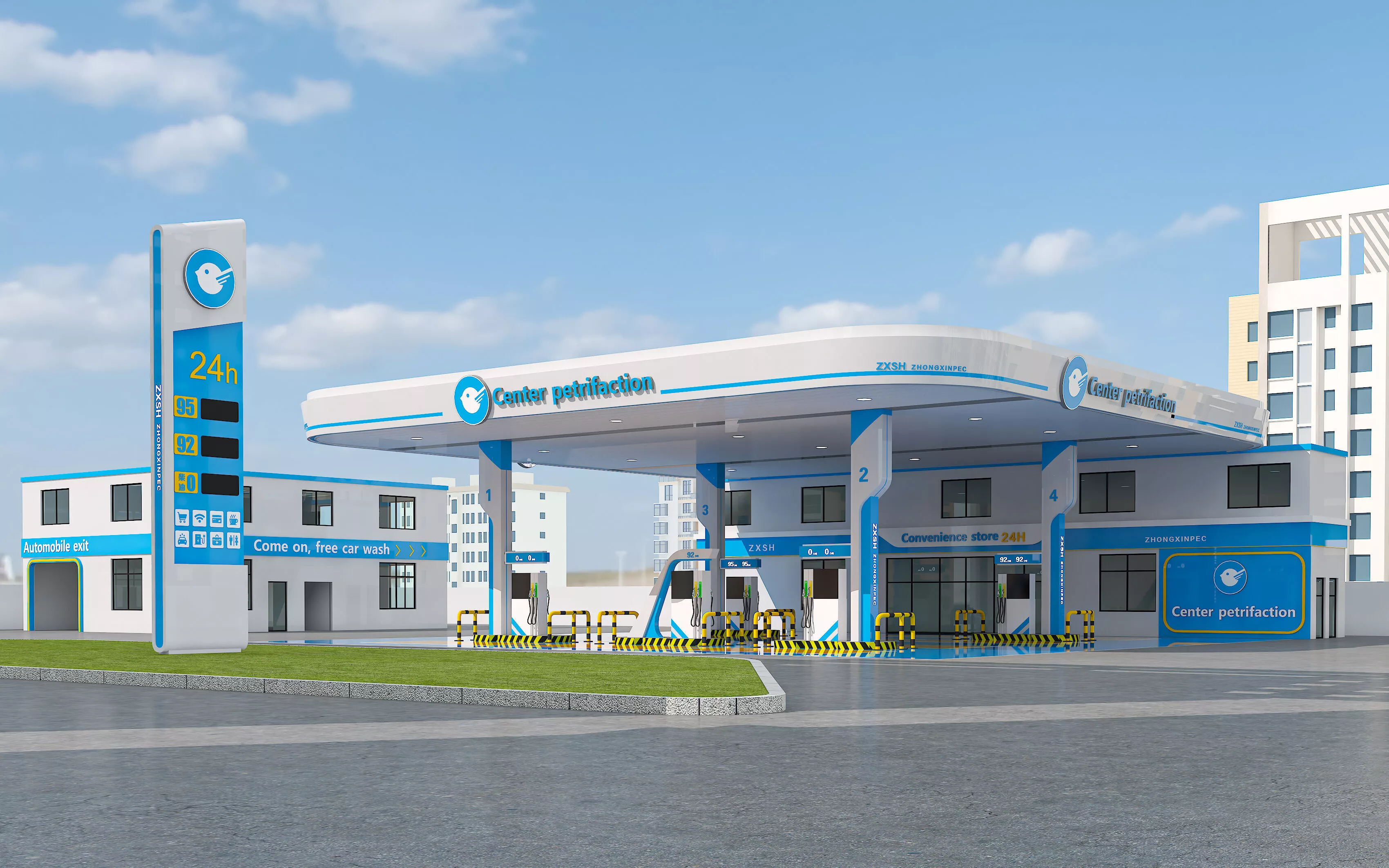 gas station 3D model
