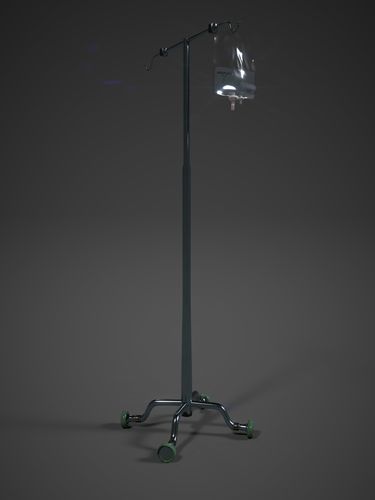 Hospital Asset- IV drip and IV pole 3D model