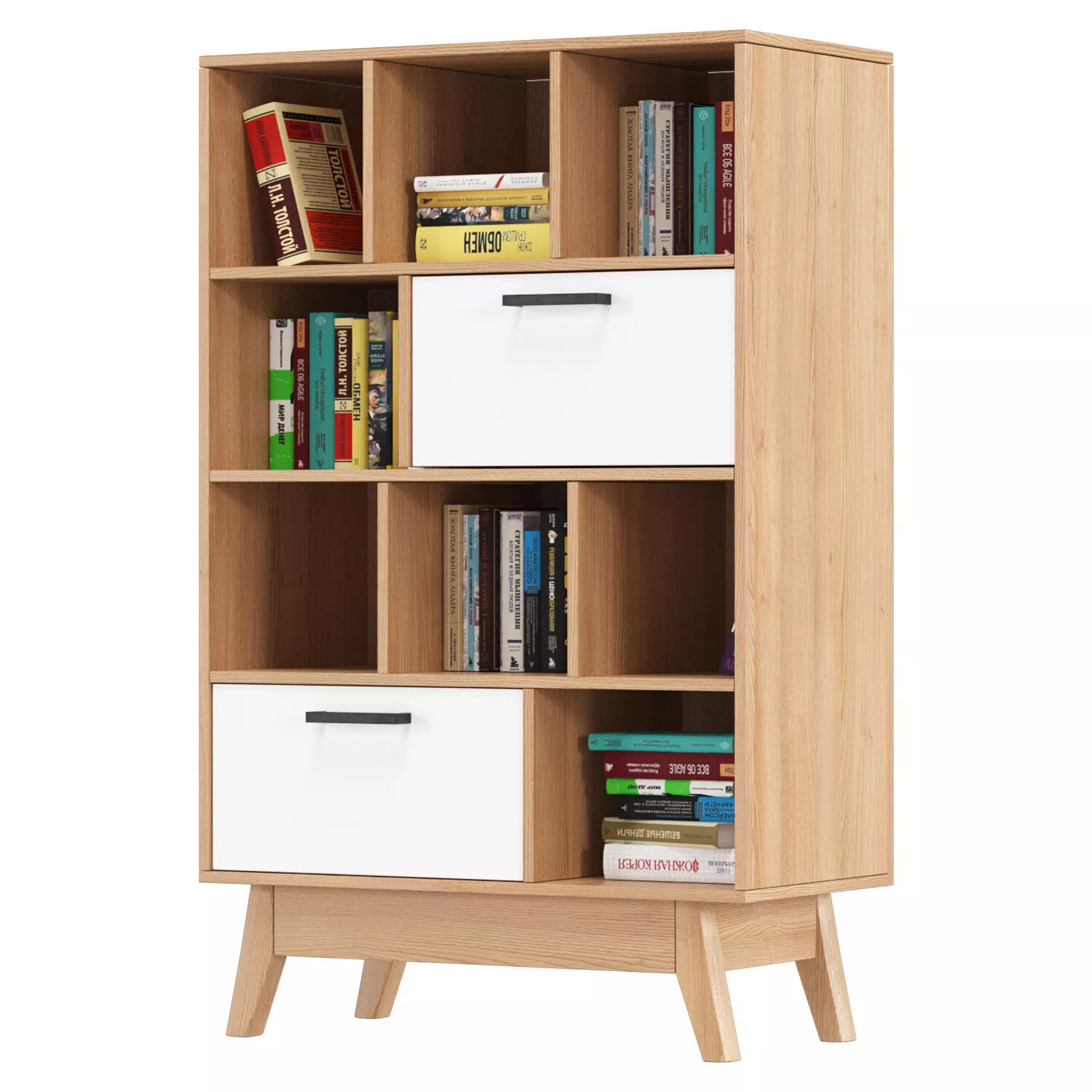 Bookcase with Books Low-poly 3D model