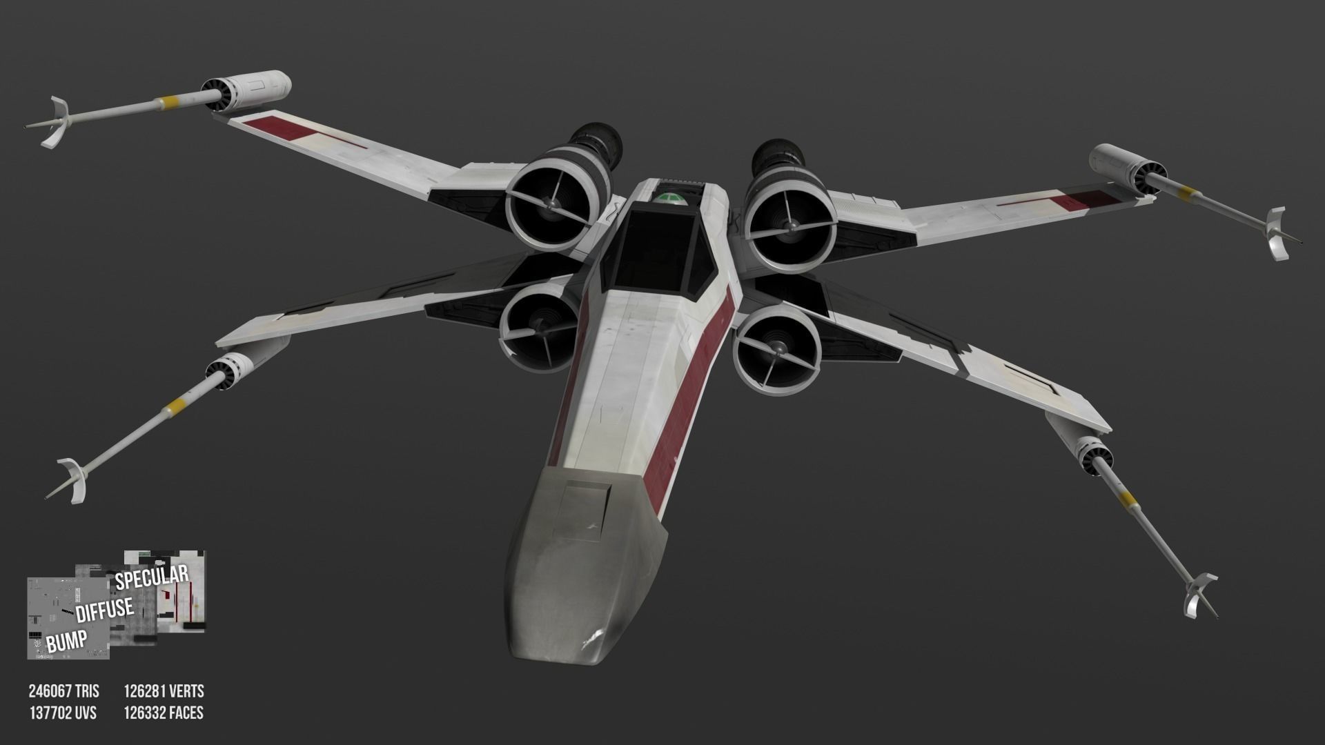 X-wing Starfighter 3D model_6