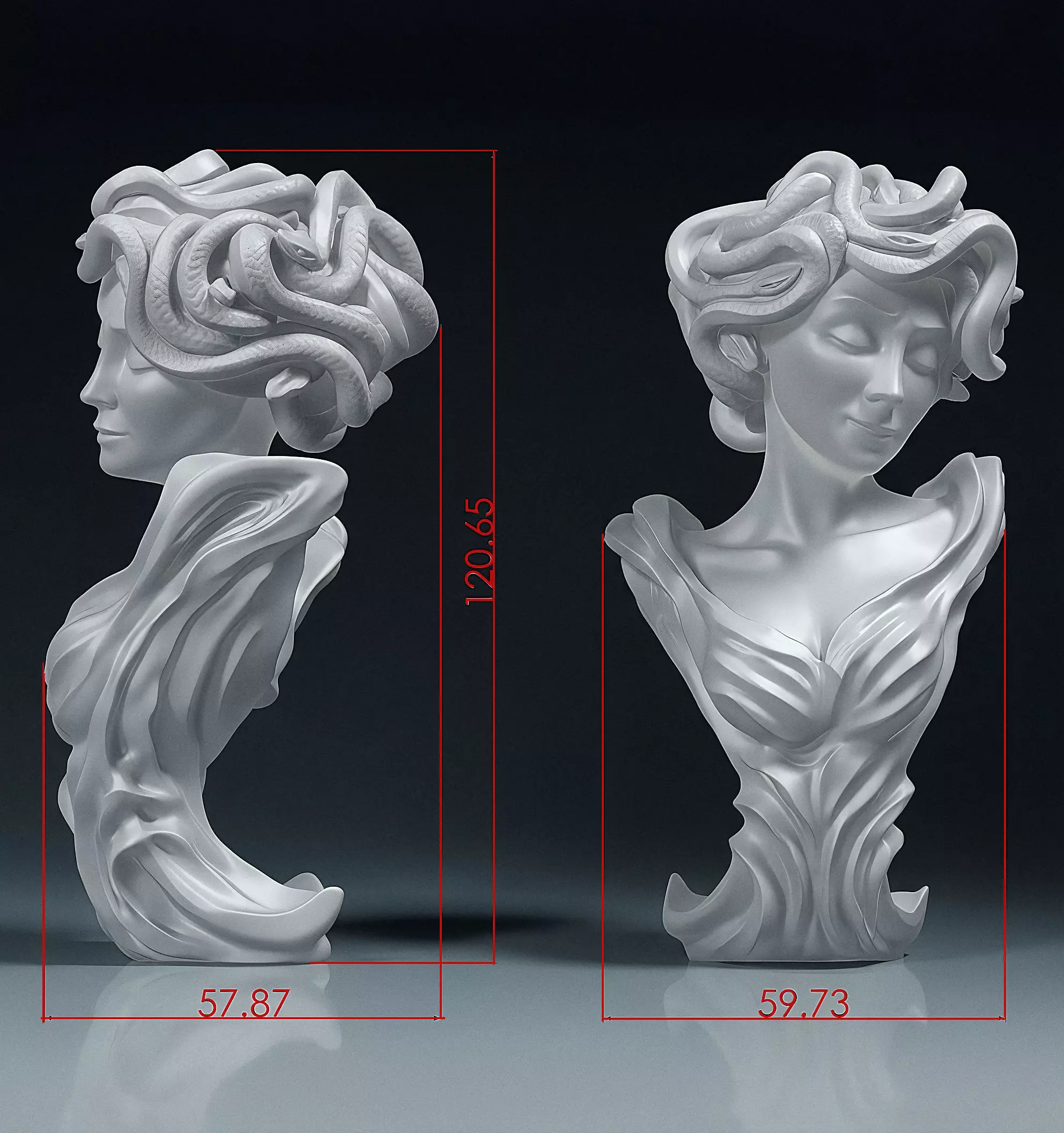 Medusa the Gorgon 3D print model_5