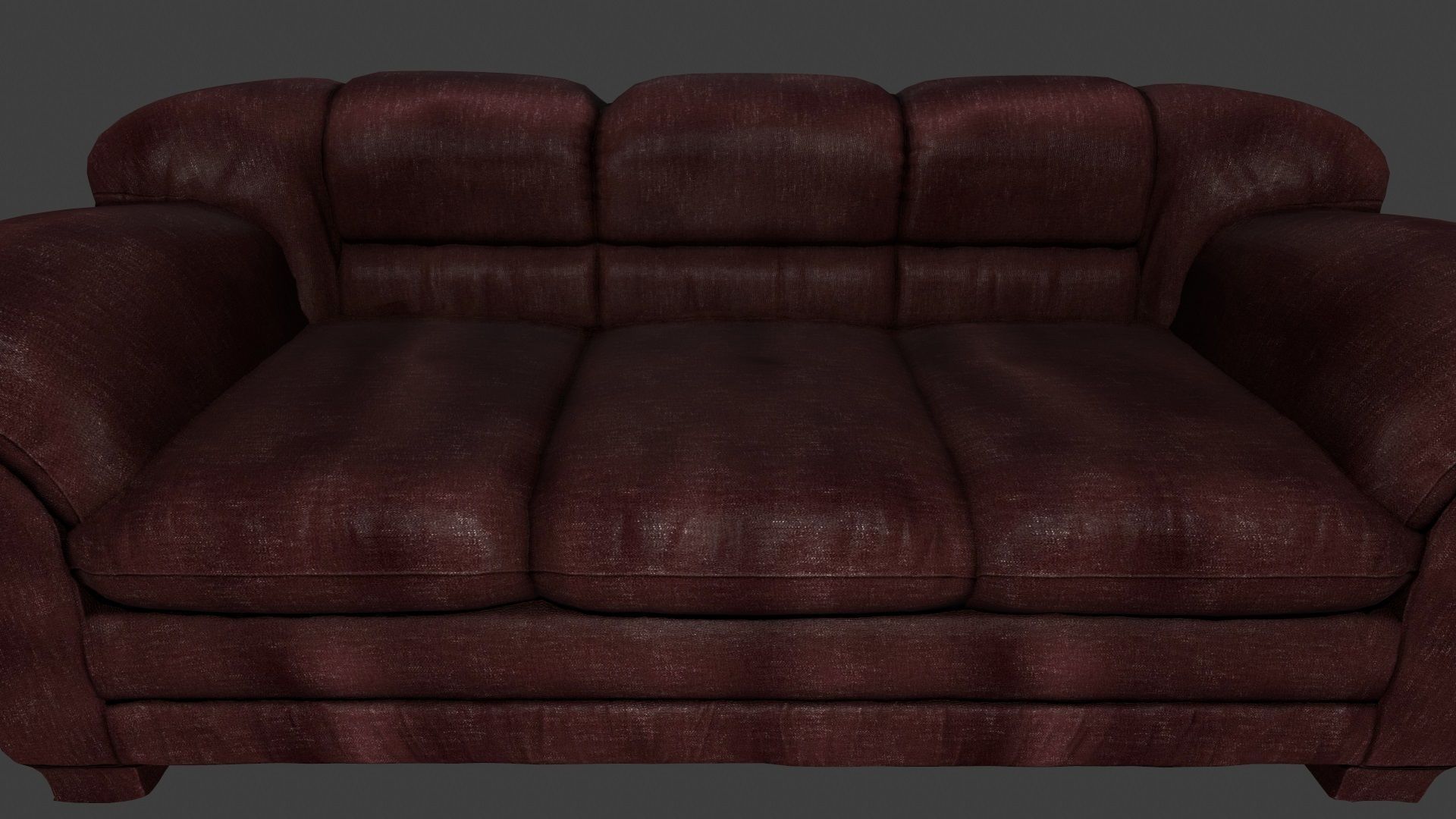 Armchair leather couch Low-poly 3D model_6