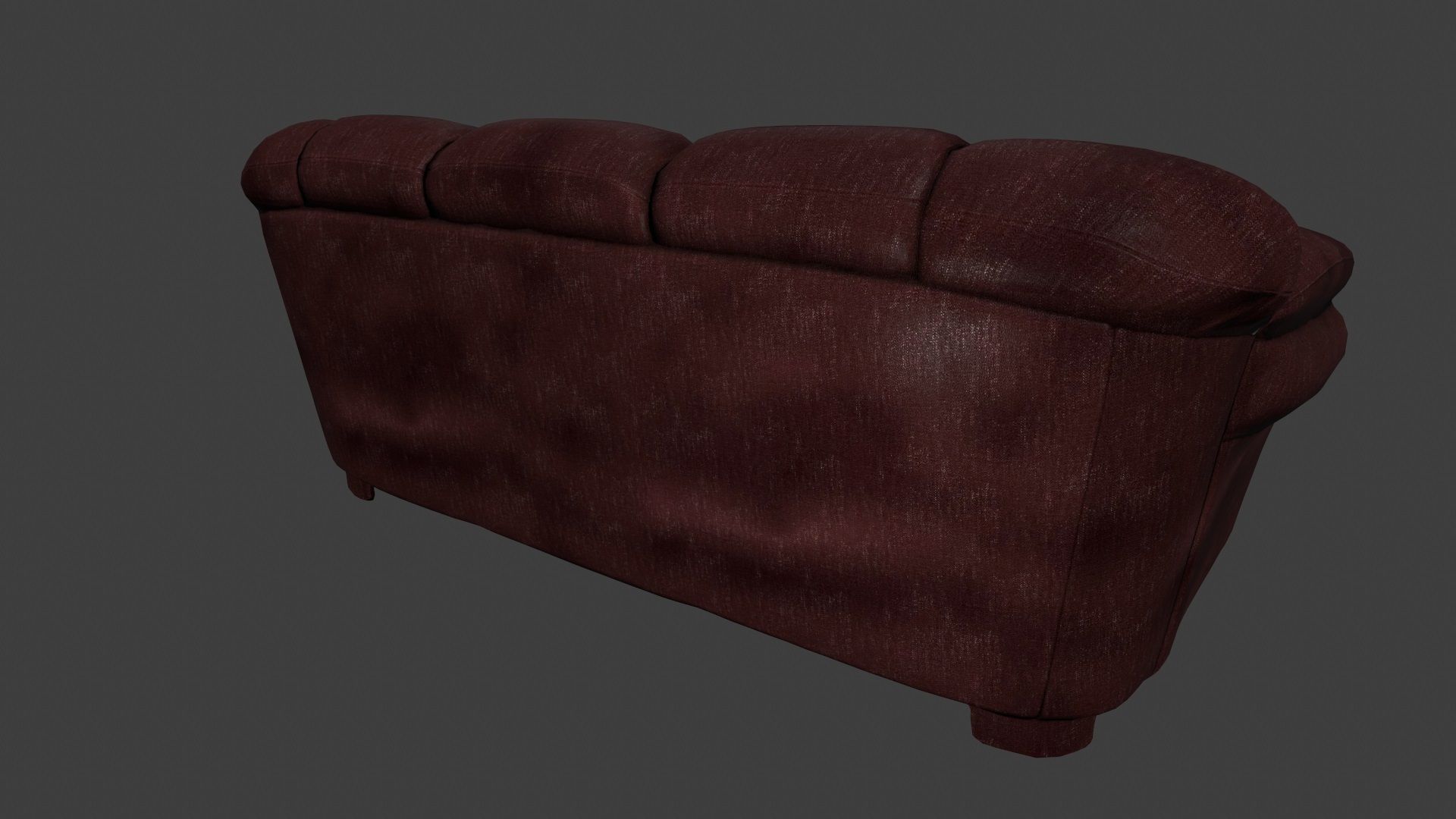 Armchair leather couch Low-poly 3D model_2