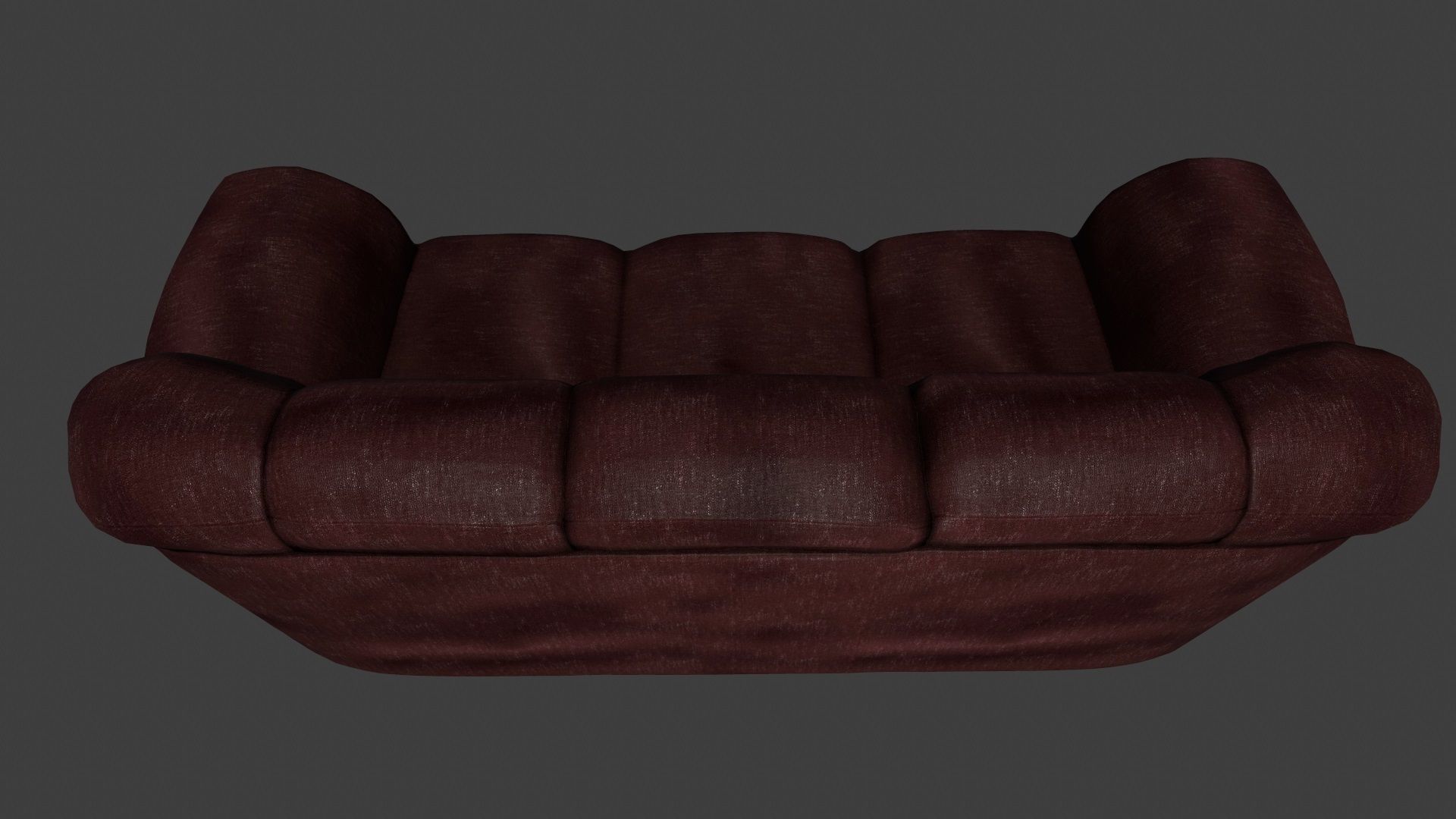 Armchair leather couch Low-poly 3D model_8