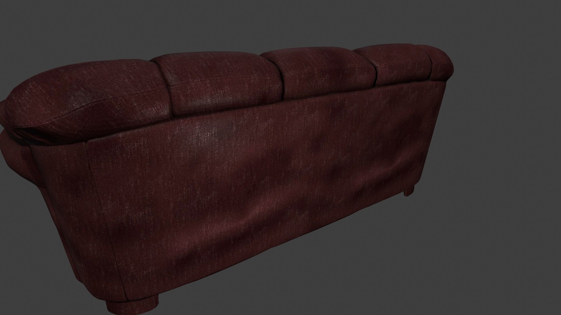 Armchair leather couch Low-poly 3D model_3