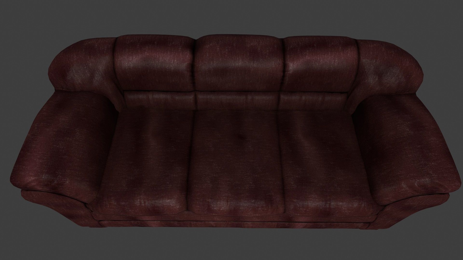 Armchair leather couch Low-poly 3D model_5