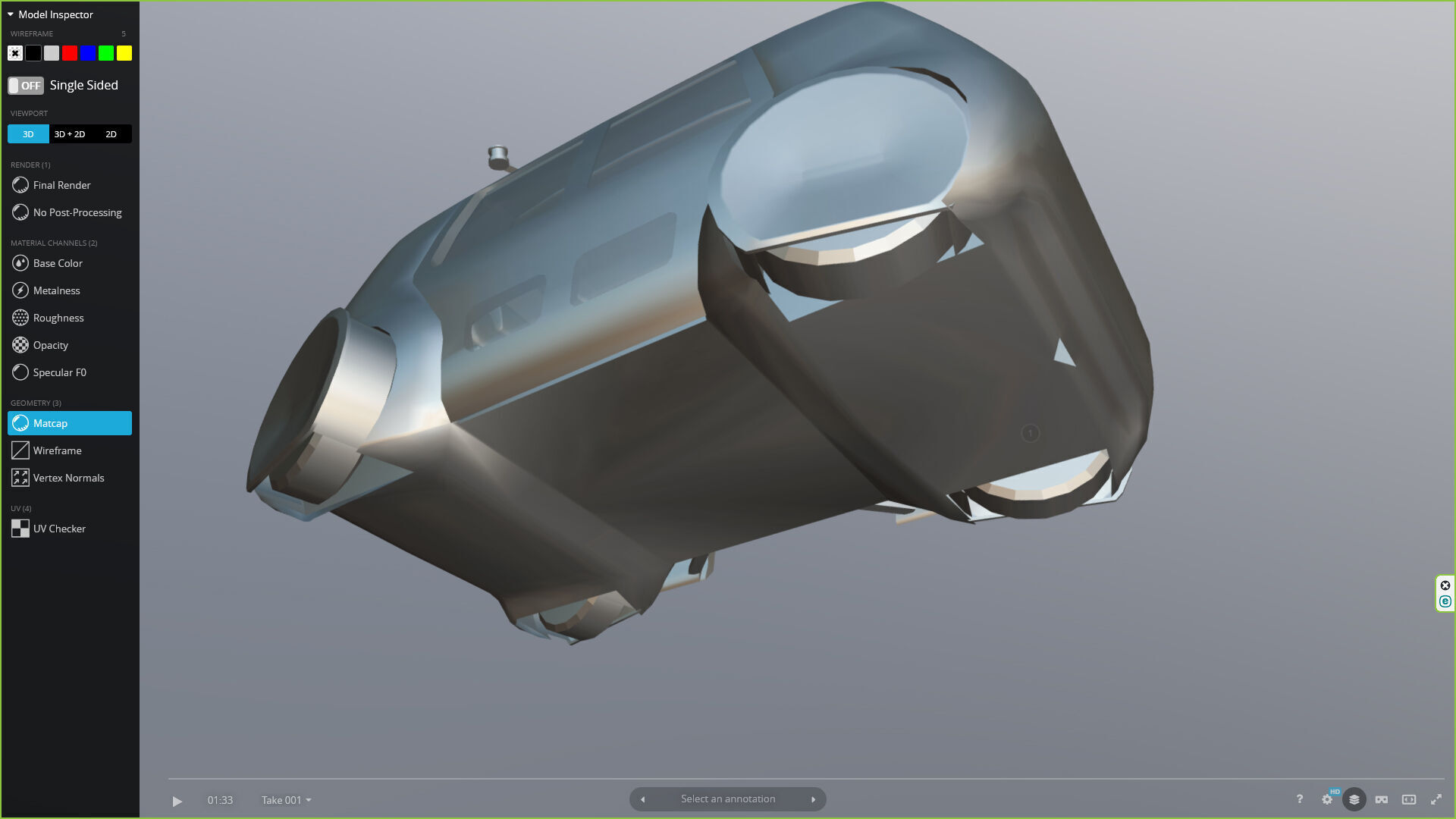 Volkswagen Sedric Driverless car concept Low-poly 3D model_7