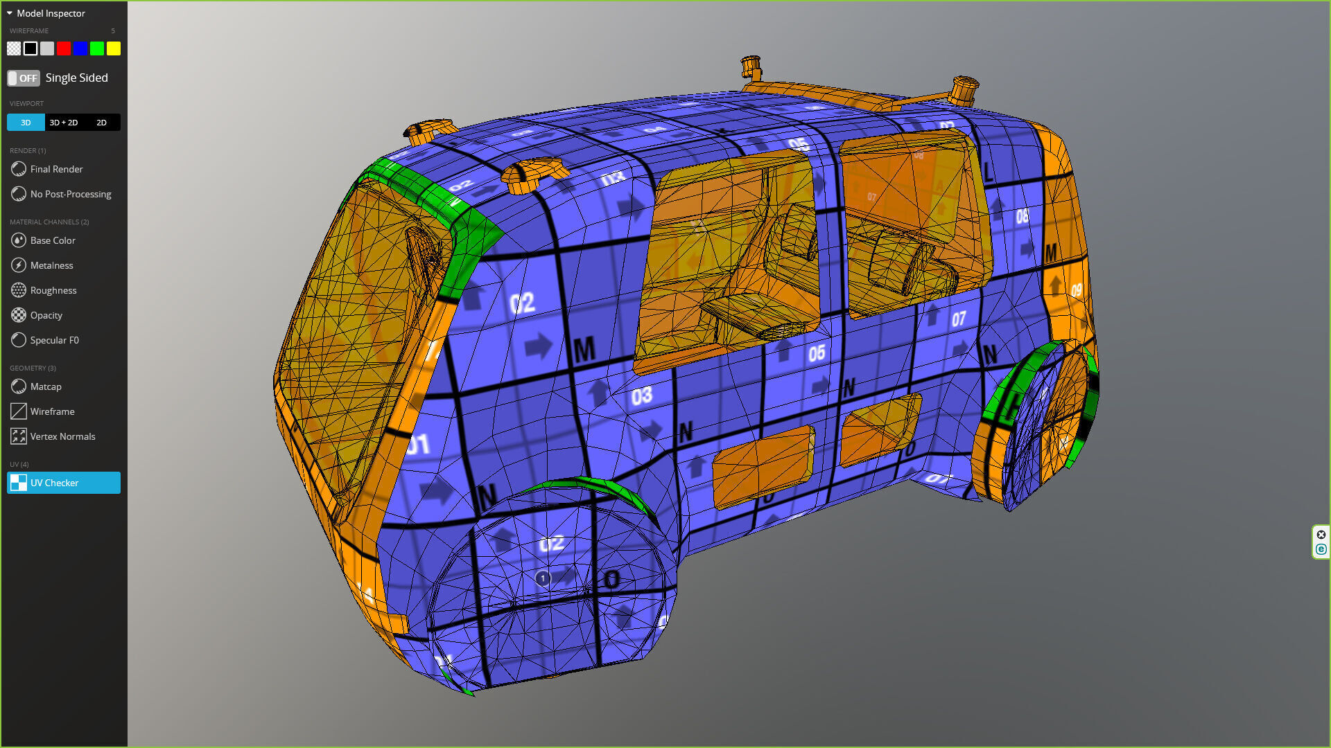 Volkswagen Sedric Driverless car concept Low-poly 3D model_11