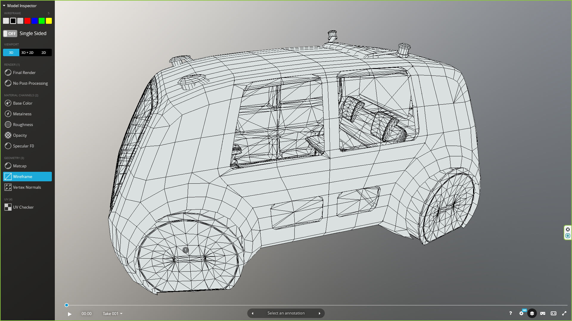 Volkswagen Sedric Driverless car concept Low-poly 3D model_10