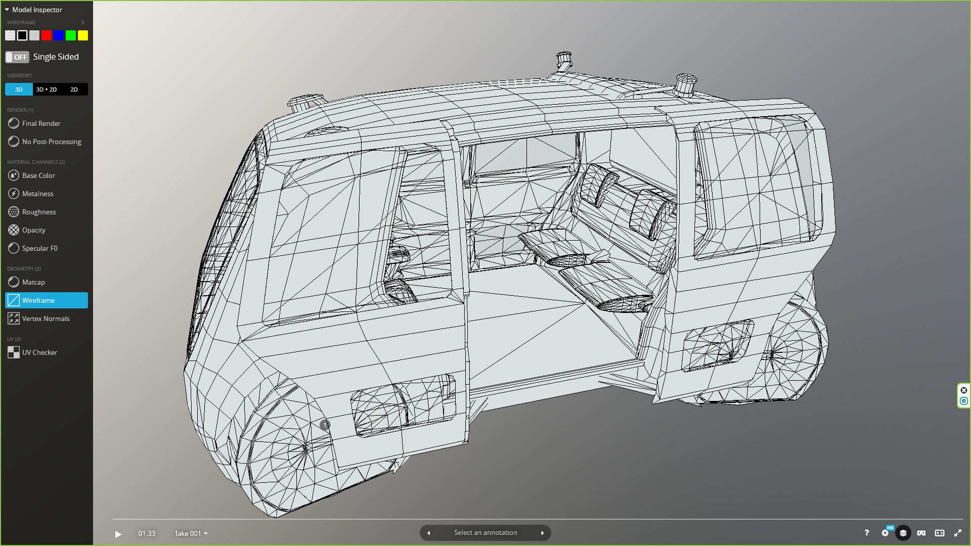 Volkswagen Sedric Driverless car concept Low-poly 3D model_9