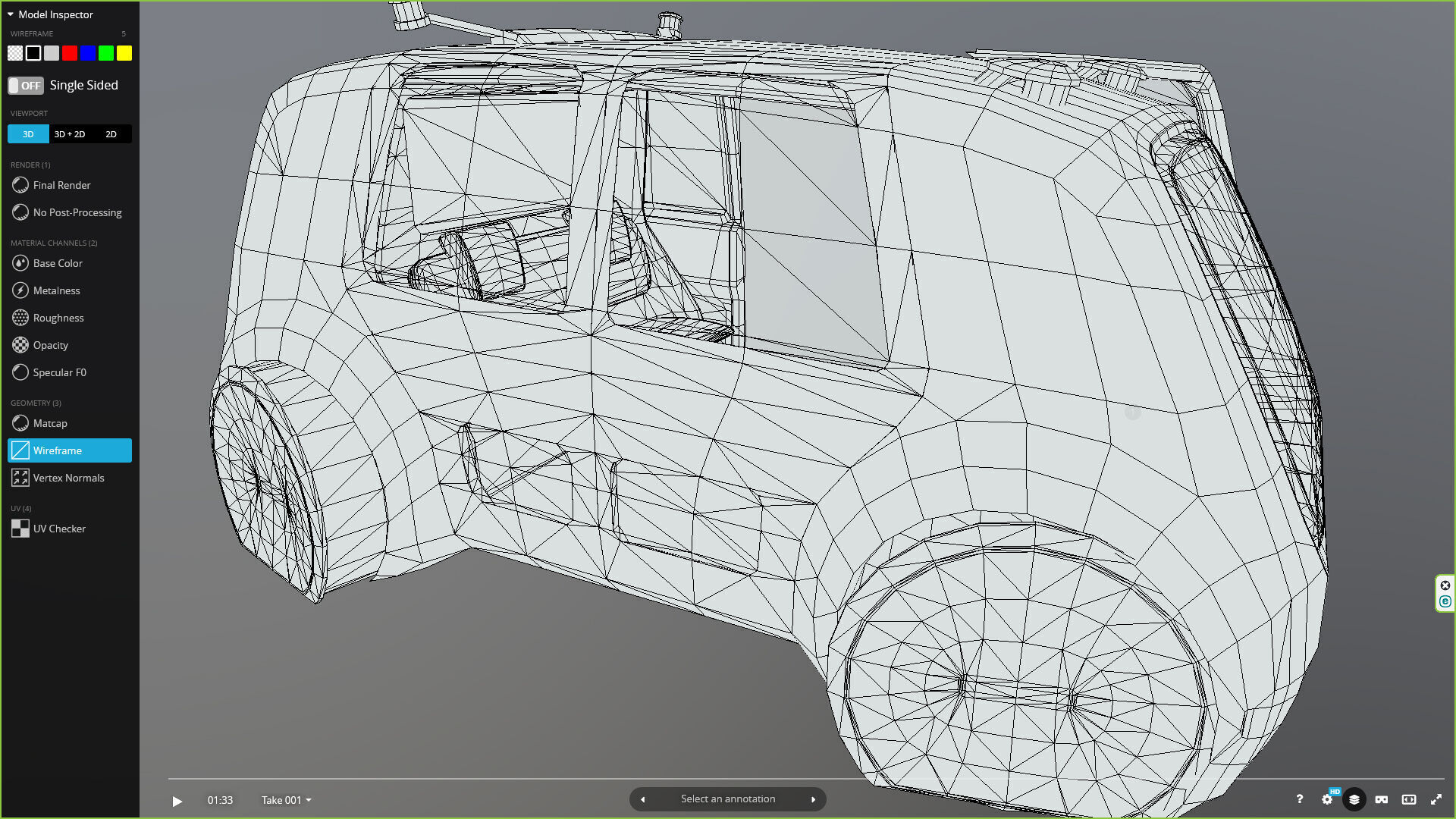 Volkswagen Sedric Driverless car concept Low-poly 3D model_8