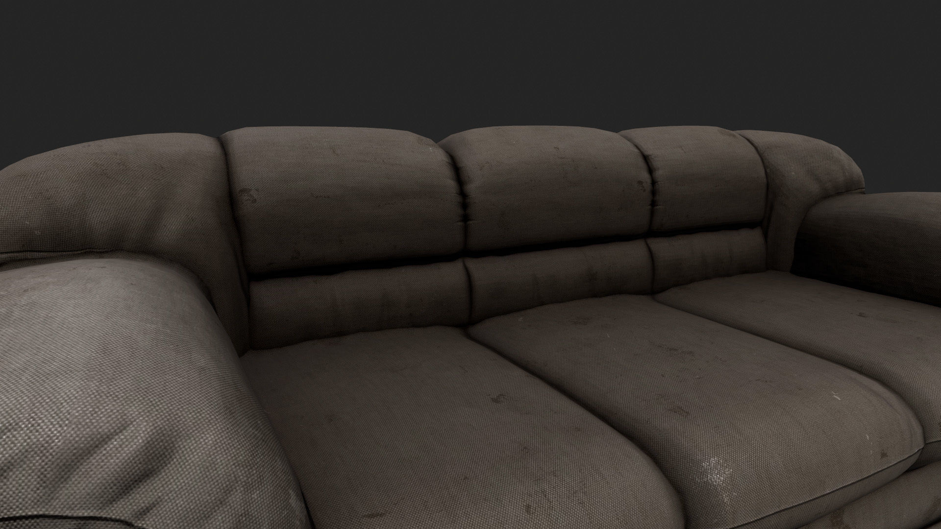 Armchair leather couch Low-poly 3D model_11
