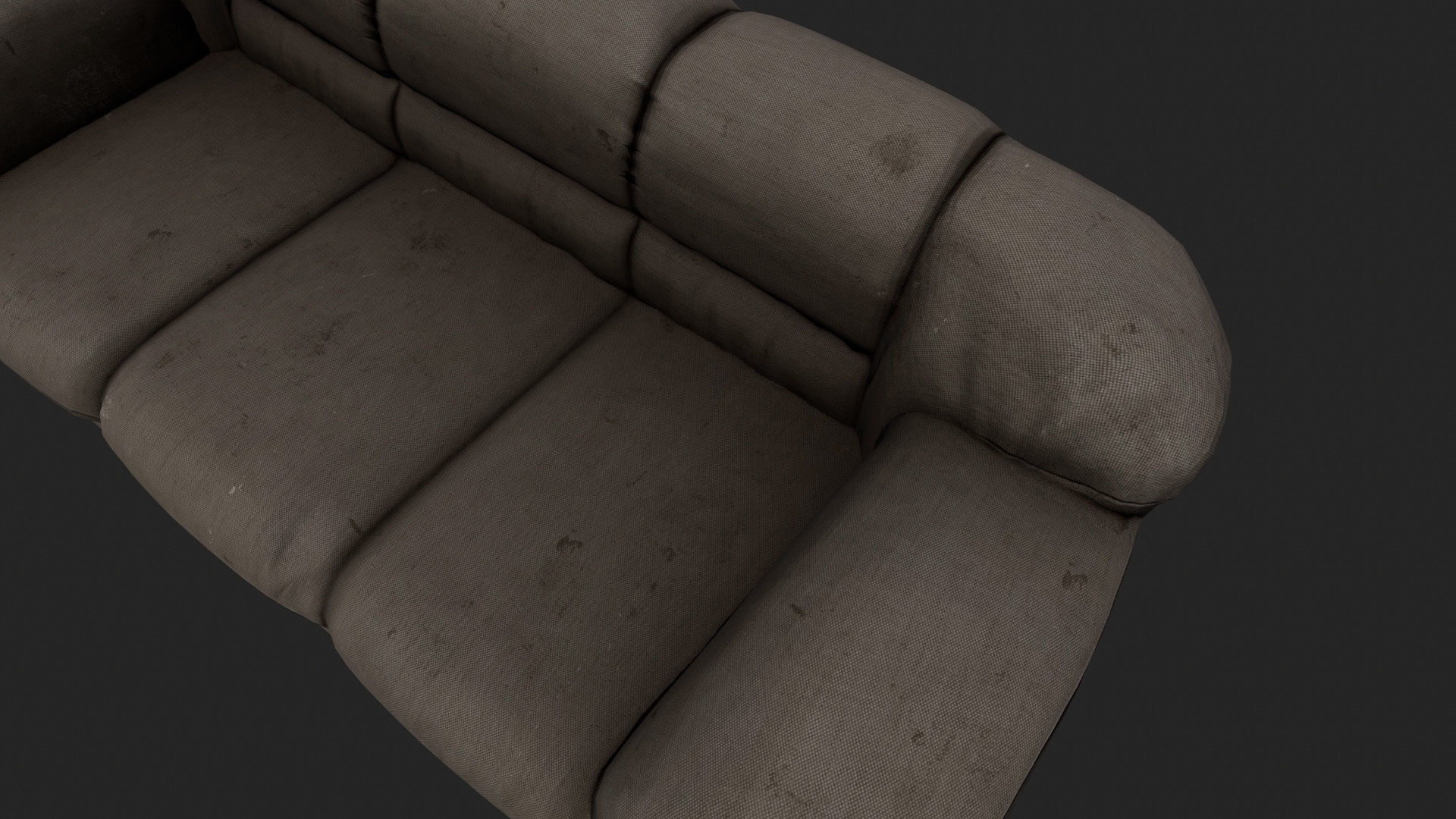 Armchair leather couch Low-poly 3D model_9
