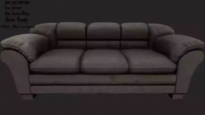 Armchair leather couch Low-poly 3D model