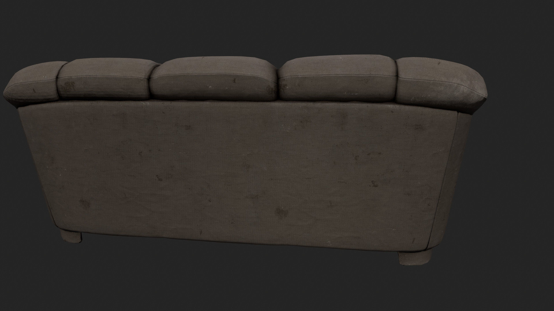 Armchair leather couch Low-poly 3D model_3