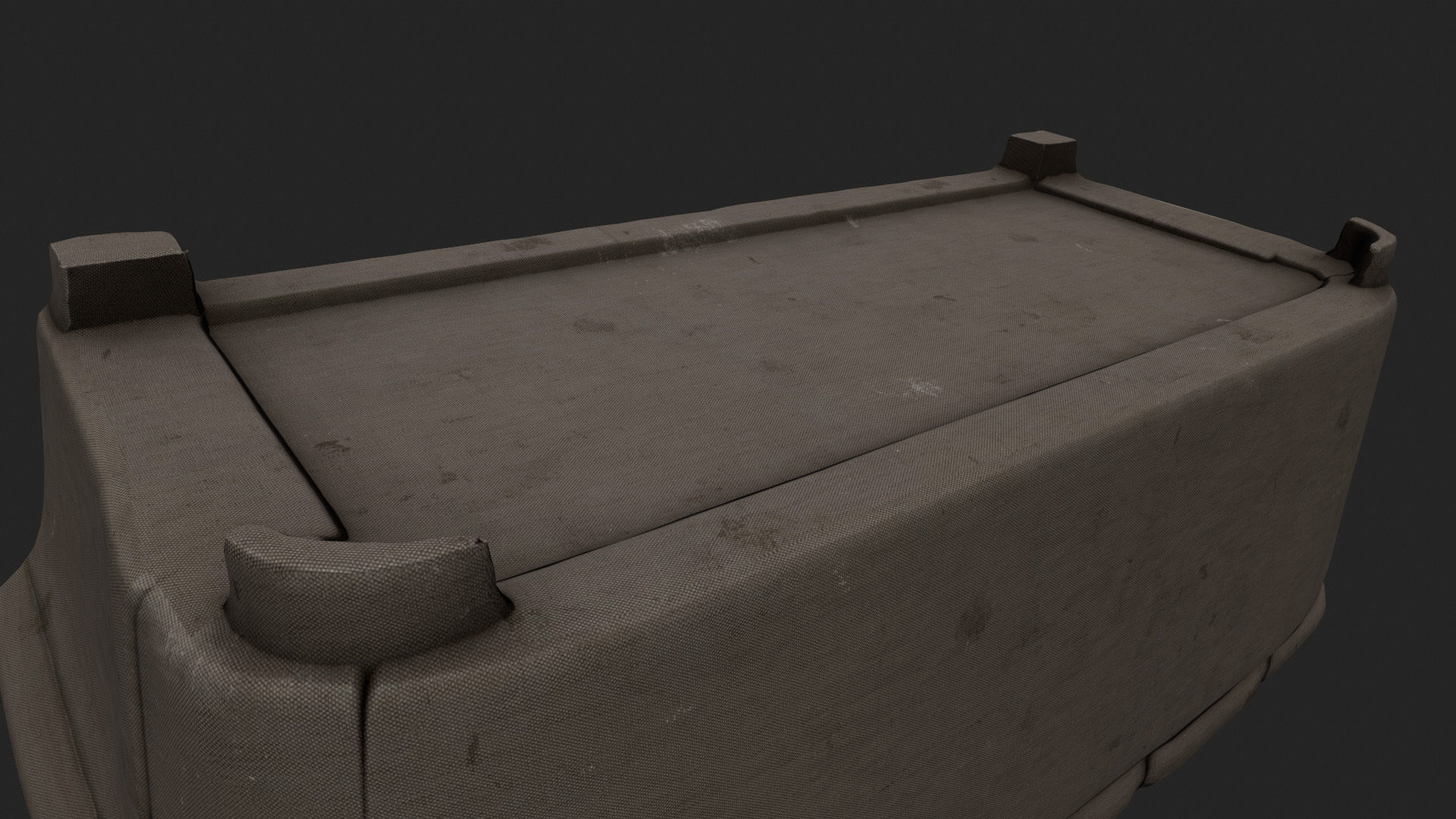 Armchair leather couch Low-poly 3D model_12