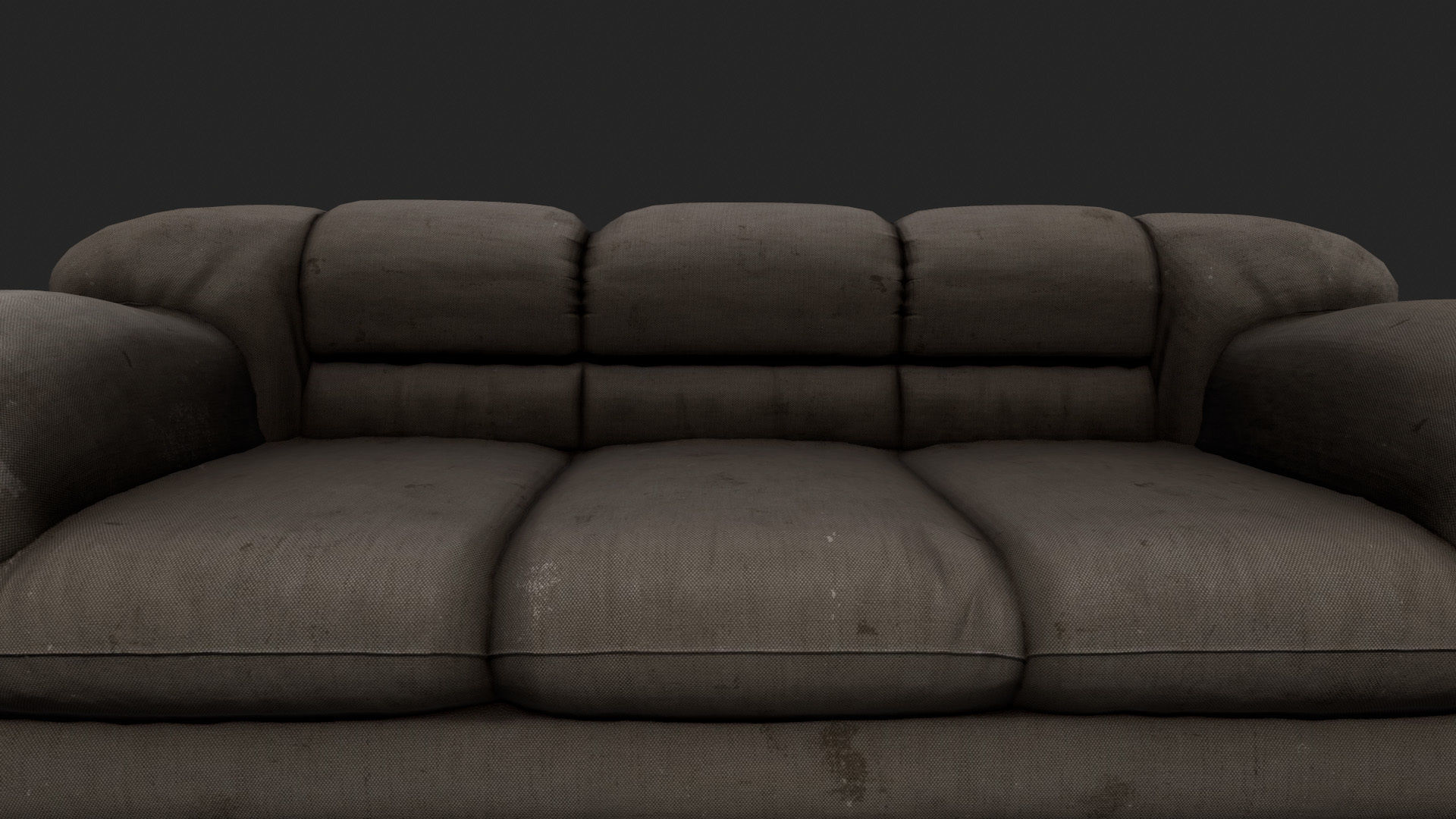 Armchair leather couch Low-poly 3D model_6