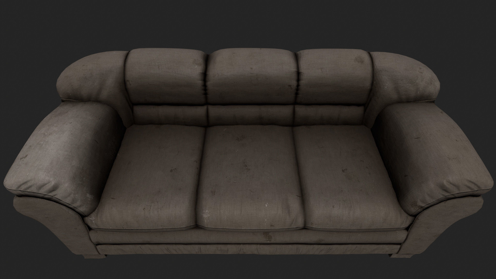 Armchair leather couch Low-poly 3D model_5