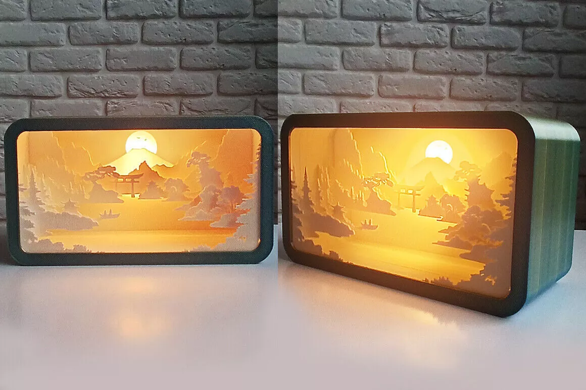 Japan Night Light 3D Puzzle Layered LED Shadow Box Lamp 3D print model