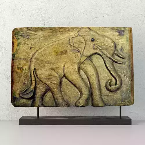 Thai Chiang Mai Bas Relief Wooden Carving