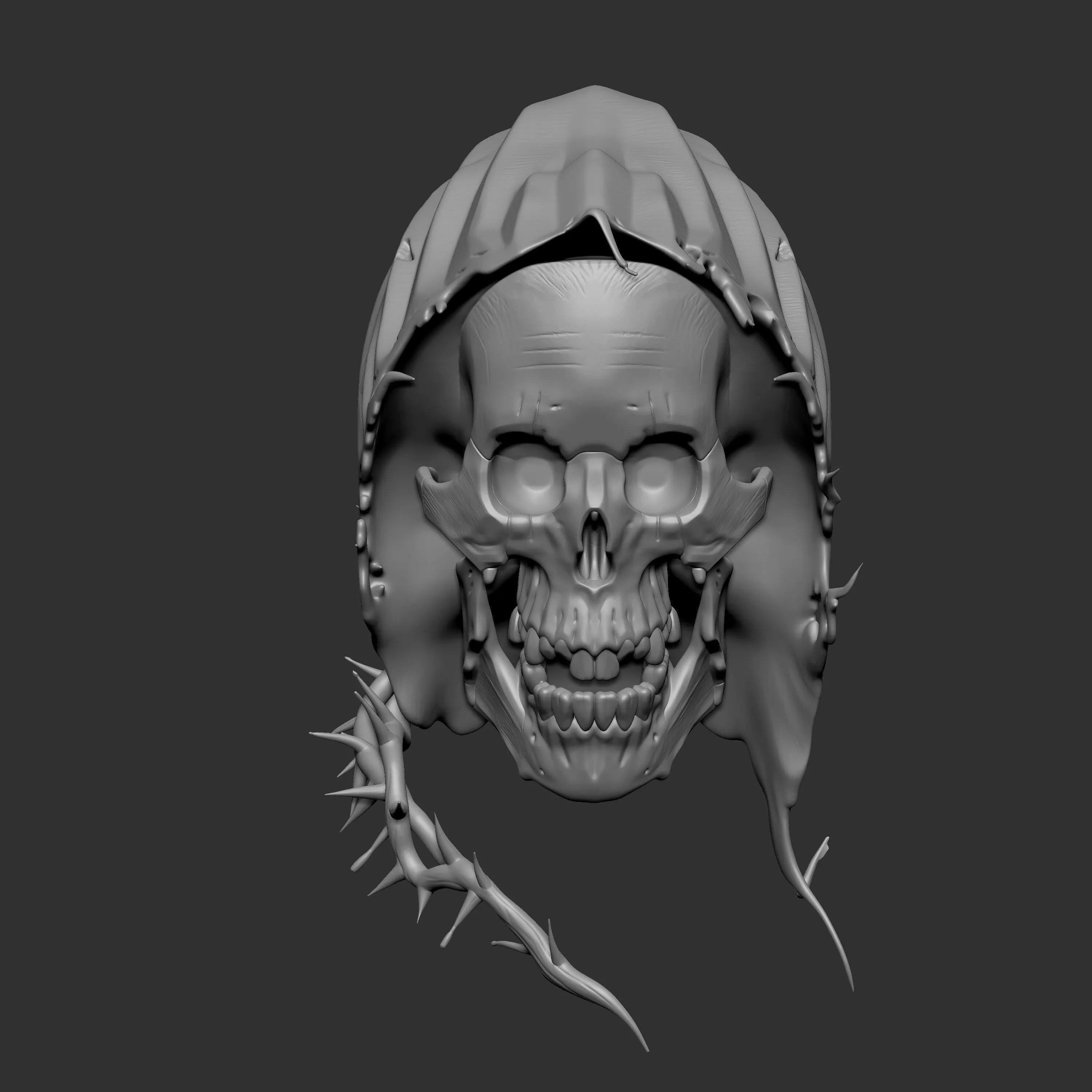 a horror skull or a grim reaper 3D print model