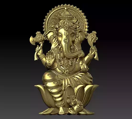 Divine Lord Ganesh Statue 3D Model
